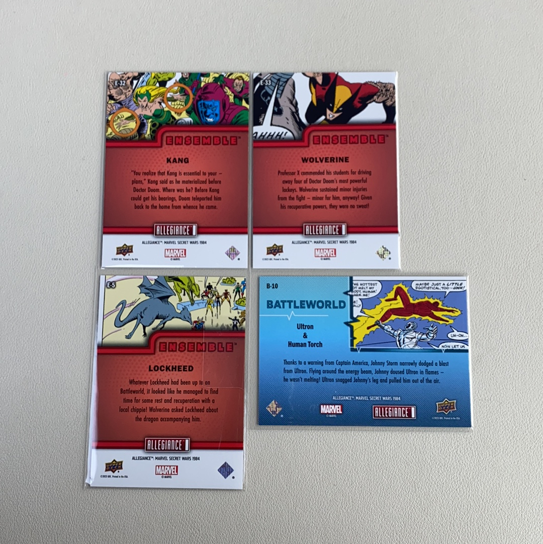 【弈卡代拍】 2023 Upper Deck Marvel 漫威 MCU Allegiance 秘密战争 3D光栅特卡 金刚狼等 4张打包 品相如图 凑套必备 无理