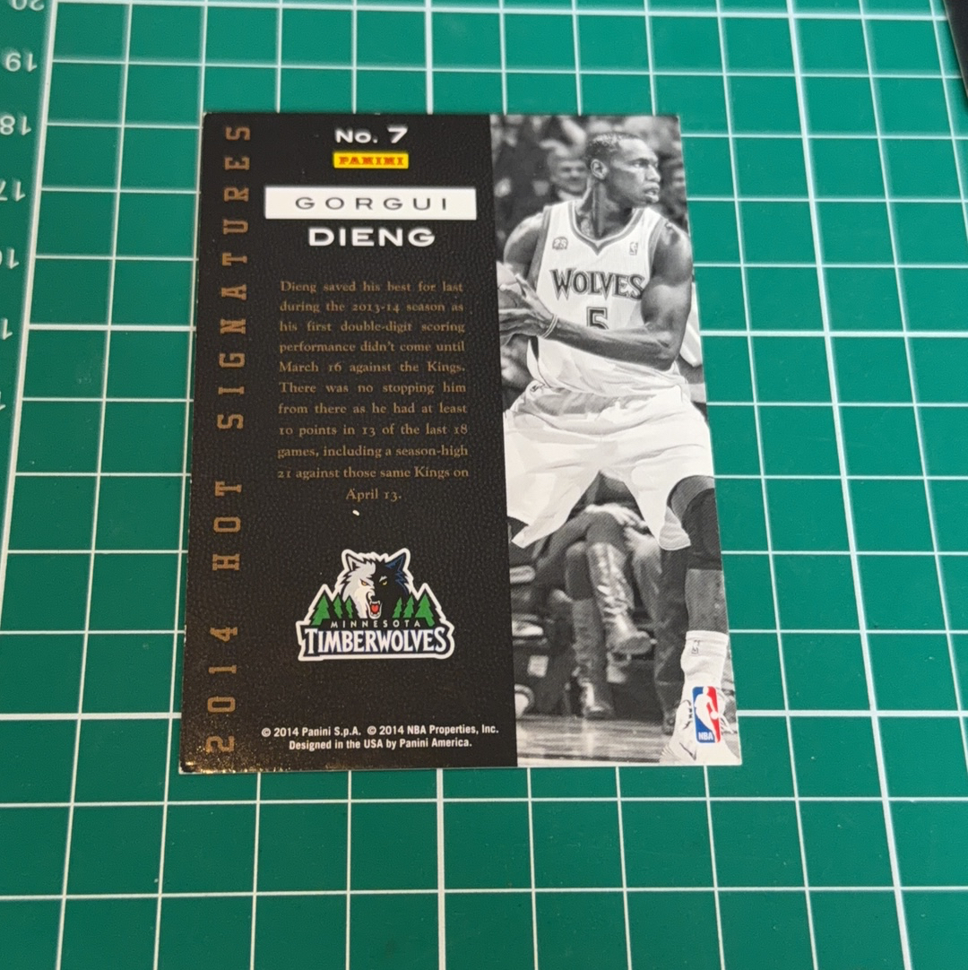 2014-15 Panini Americana Gorgui Dieng S.p.a.吉昂 金签卡 签名 签字 烫金印签 十年老卡 绝版卡 稀有大比例