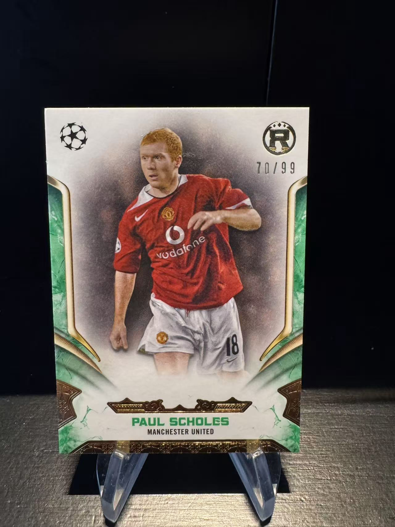 龖2024-25 Topps 元年尊耀高端系列 Paul Scholes England Base 欧战 尊耀 尊崇 曼联 斯科尔斯 英格兰 绿平行 70/99编 卡品如图 MJ002D