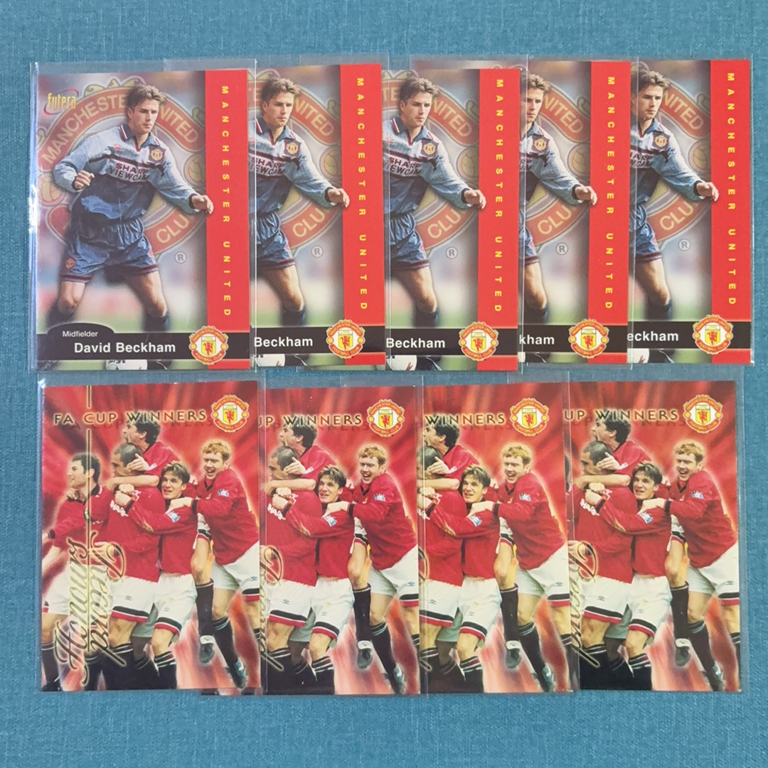1996-97 Futera 福特拉 曼联 队盒 David Beckham 大卫 贝克汉姆 小贝 base 特卡 共9张 曼联 打包 lot 卡品不保 DMG