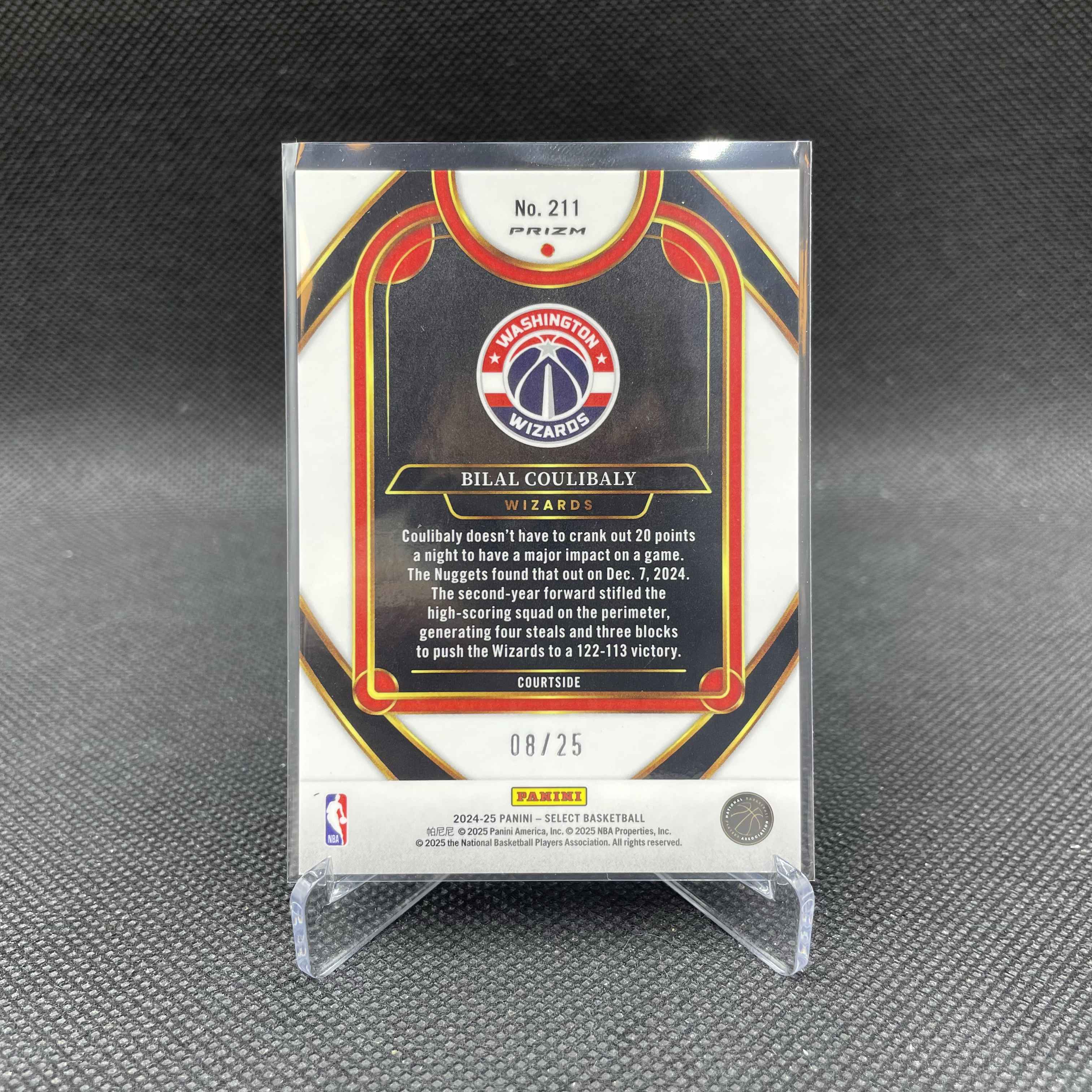 2024-25 Panini Select Bilal Coulibaly 【无界代卖】奇才 比拉尔 库利巴利 08/25编 三级 扎染折 稀少低编 品如图 不累计 Yo