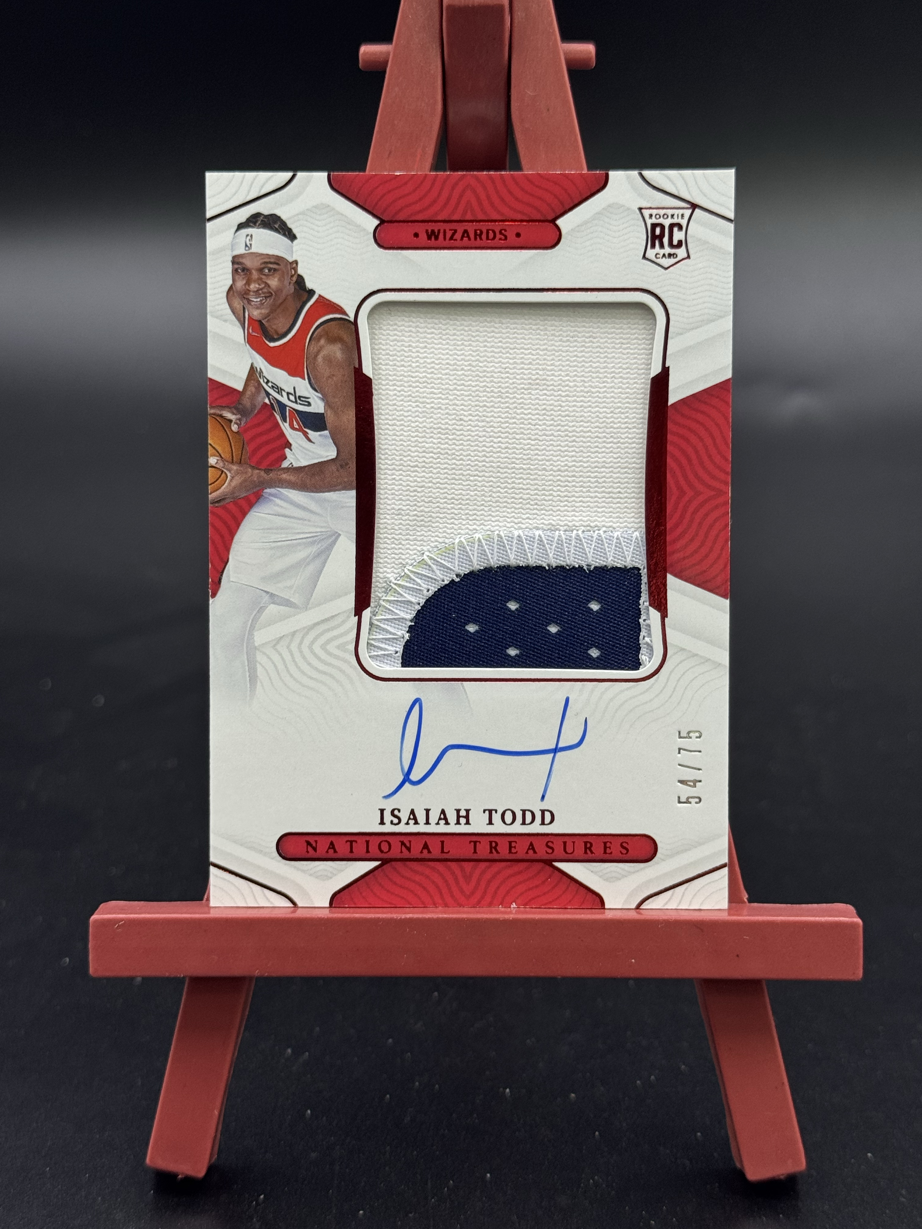 2021-22 Panini National Treasures Isaiah Todd RC 国宝 奇才 以赛亚 托德 新秀 大窗三色球衣物料切割 签字 卡签 54/75编【优质签字专场】Hzo4