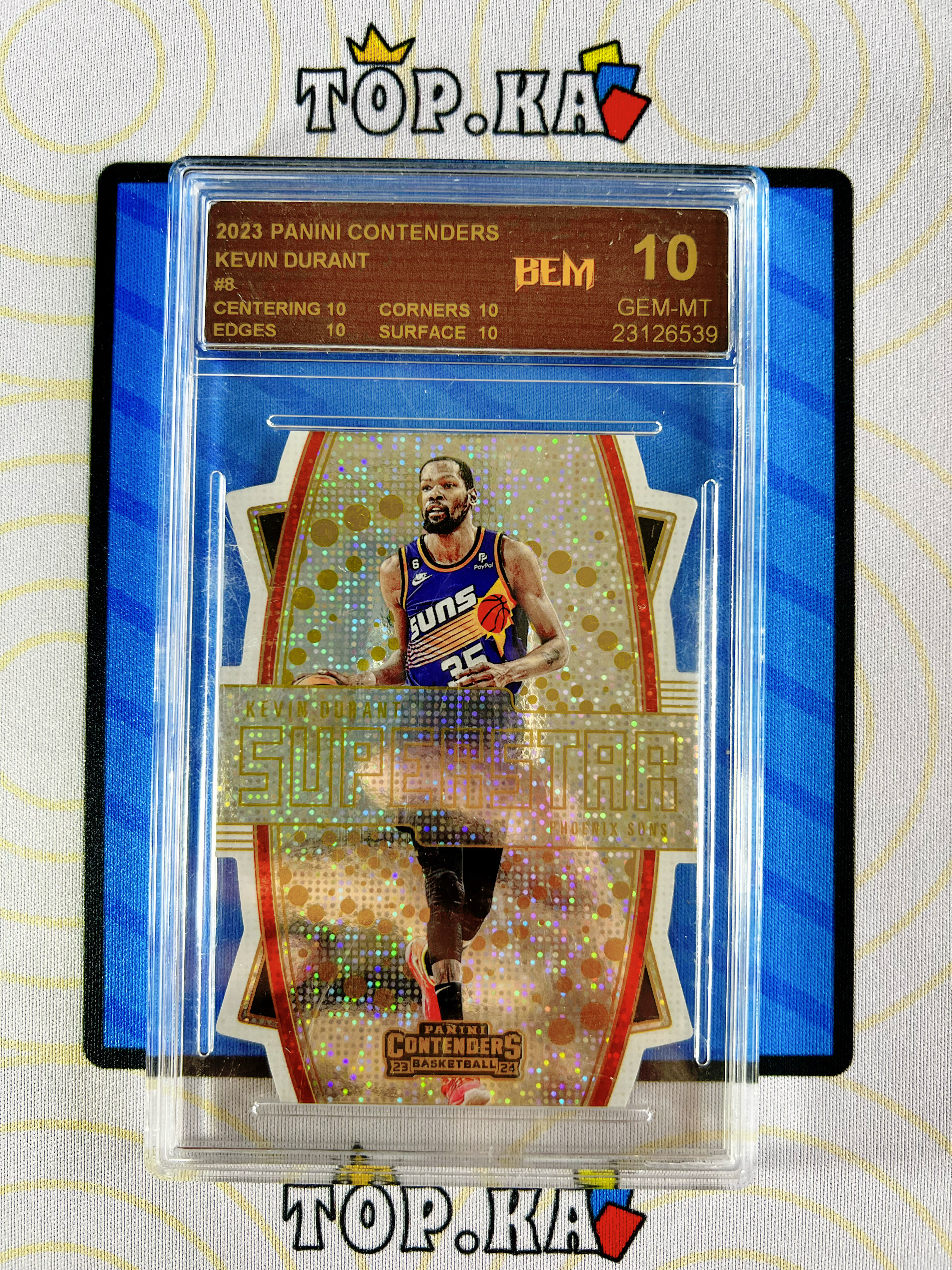 【顶尖卡社】 2023-24 Panini Contenders Kevin Durant 凯文 杜兰特 super star特卡 点点折 折射 异形切割特卡 太阳 火箭 BEM10分评级【凯里】