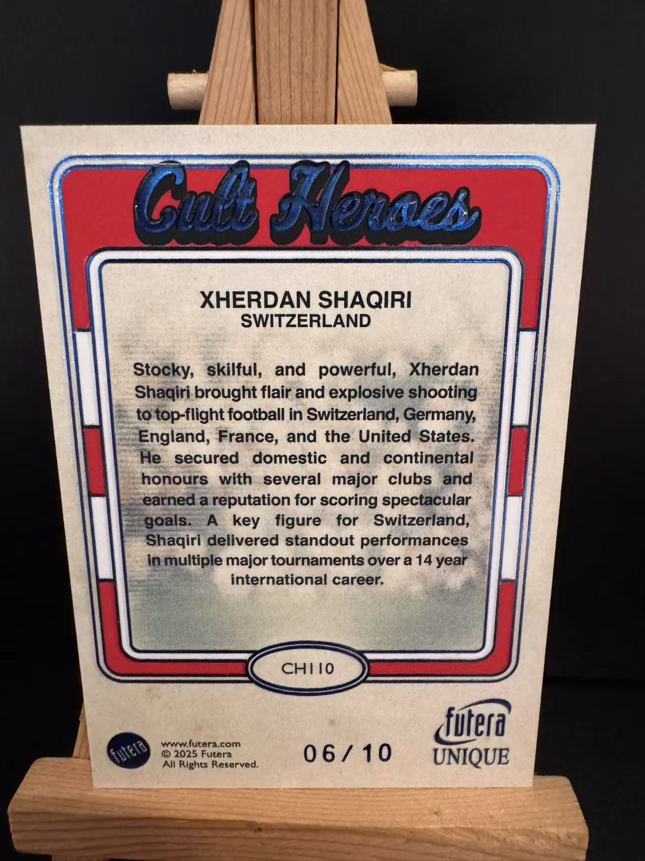 龖2025 Futera Unique 福特拉 XHERDAN SHAQIRI 瑞士 沙奇里 06/10编 低编 英雄特卡 卡品如图 MJ002U