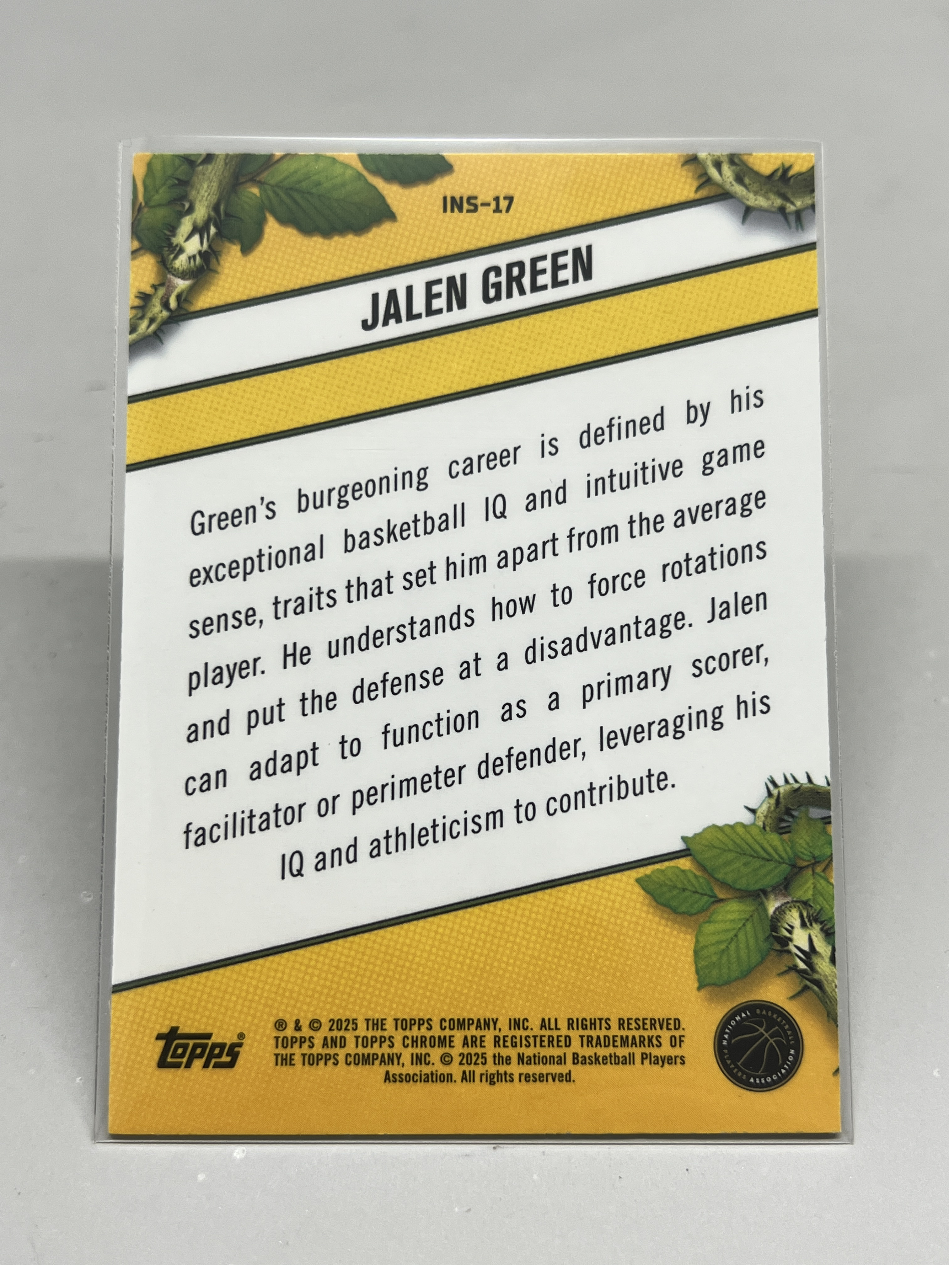 2025 Topps Chrome Jalen Green【挂机拍卖】杰伦·格林 太阳 Instinct 特卡 #17 收藏 凑套 卡品如图