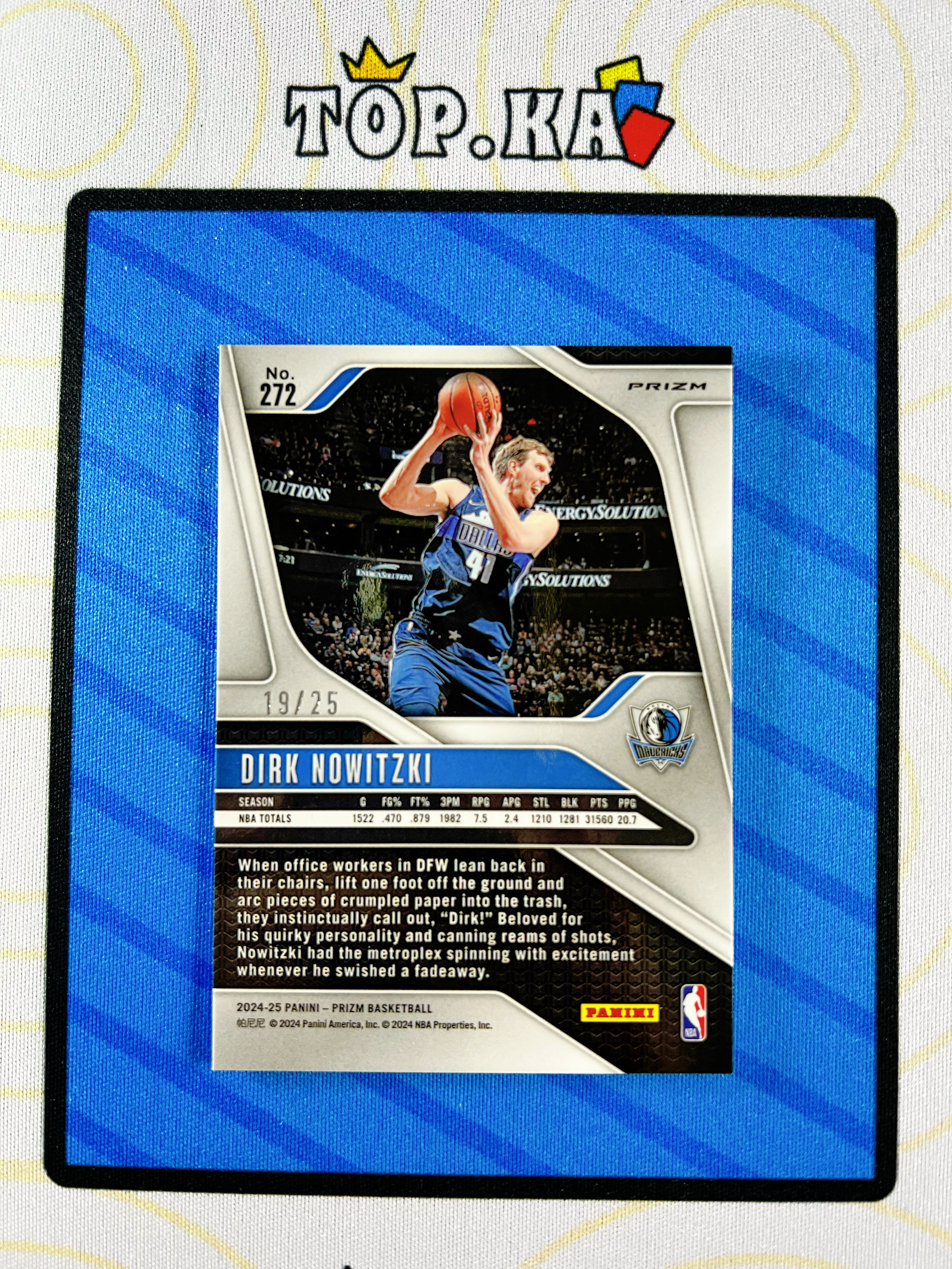 【顶尖卡社】 2024-25 Panini Prizm Dirk Nowitzki pz系列 折射 银mojo折 诺维斯基 司机 德国战车 19/25编 详情看描述 卡品如图【凯里】