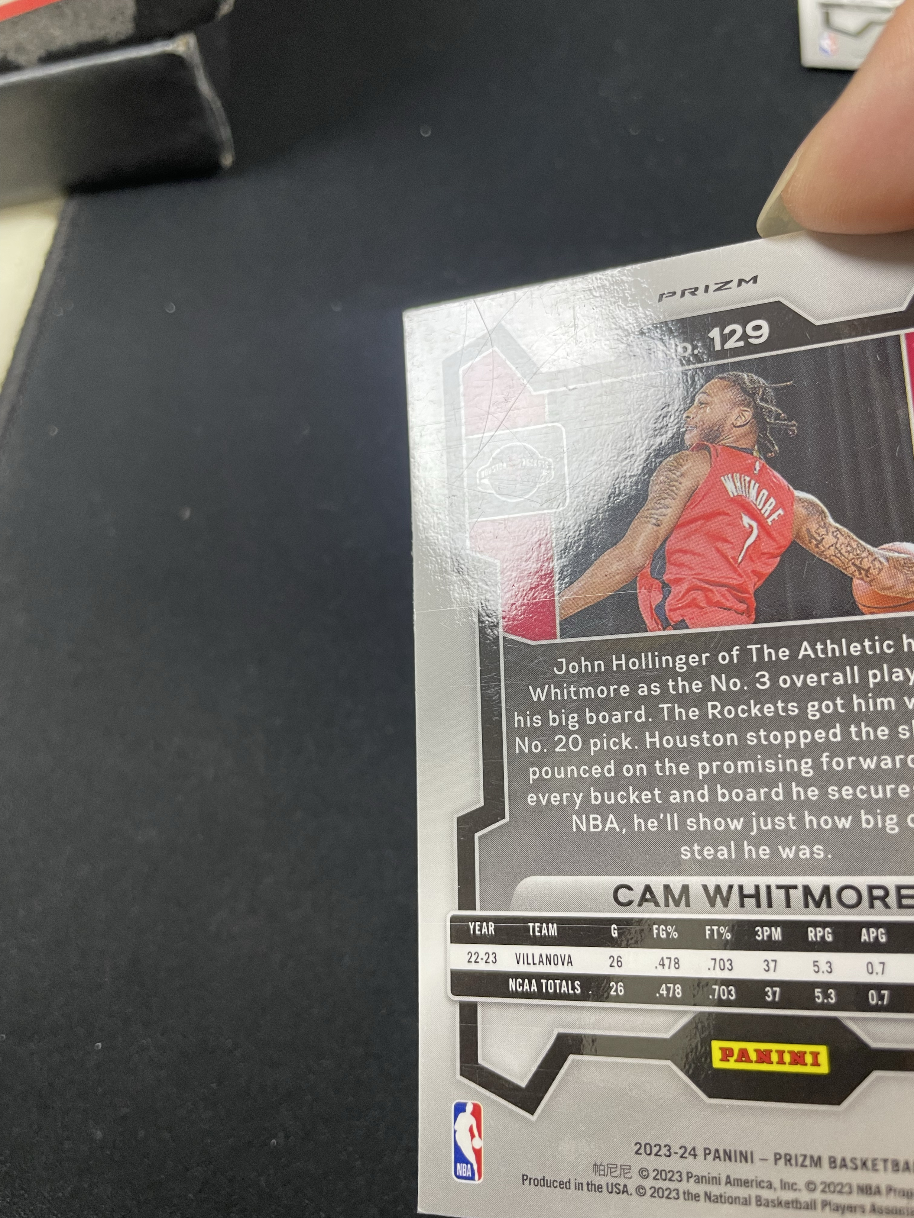 【皮成仙拍卖 统一手续费6%】 PANINI 23-24 PRIZM 火箭 卡姆惠特莫尔 新秀 RC 银折 粉碎冰折射 一图打包 瑕疵如图 凑套必备 值得收藏【只发顺丰】柱子126