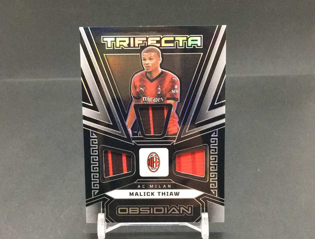 【DC拍卖】12.06 JTL PANINI OBSIDIAN 足球黑曜石系列 199编TRIFECTA双窗球衣卡 意甲豪门AC米兰队后场新星 马利克 佳夫