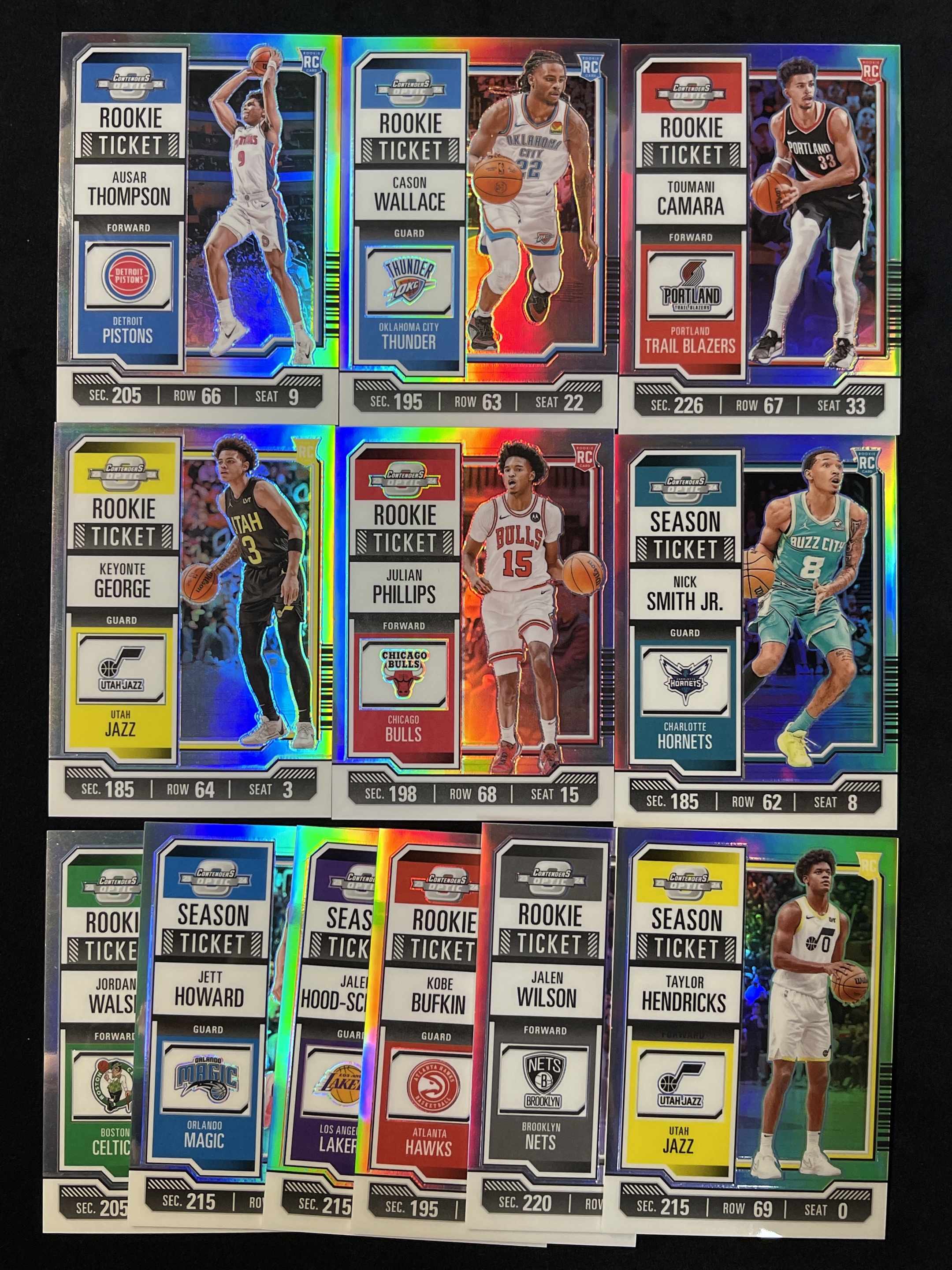 【壹编壹代拍-HHH】Panini Contenders 球票 Optic 新秀RC 奥萨尔 汤普森 卡森 华莱士 卡马拉 基昂特 乔治 席菲诺 科尔比 巴夫金 银折 折射 lot 10 不保卡品