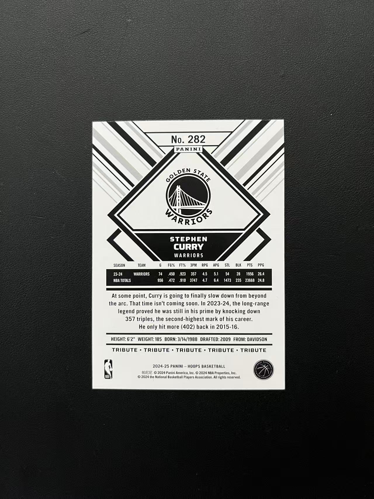 2024-25 Panini Hoops Stephen Curry 《王中王代卖》Hoops 金州勇士 斯蒂芬 库里 特卡 边角微白 瑕疵如图 凑套必备 可累积 D23