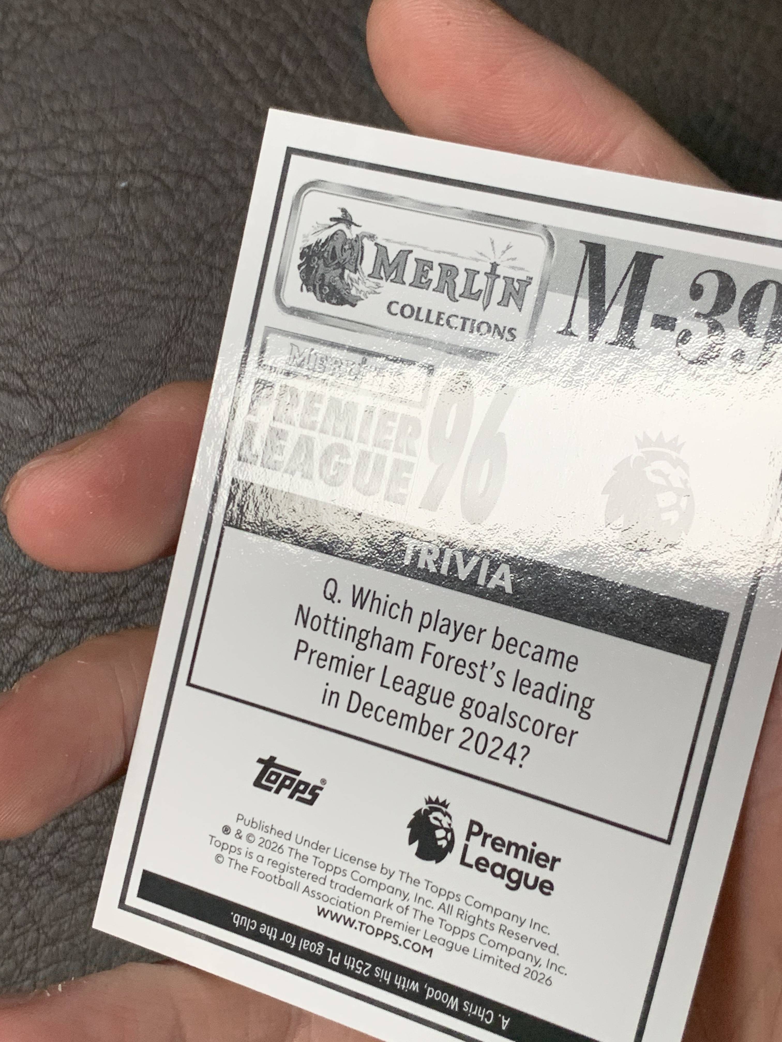 2026 Topps Merlin Jesus #M-39 梅林 复古折 银折 RC 诺丁汉森林 热苏斯 大比例 SSP