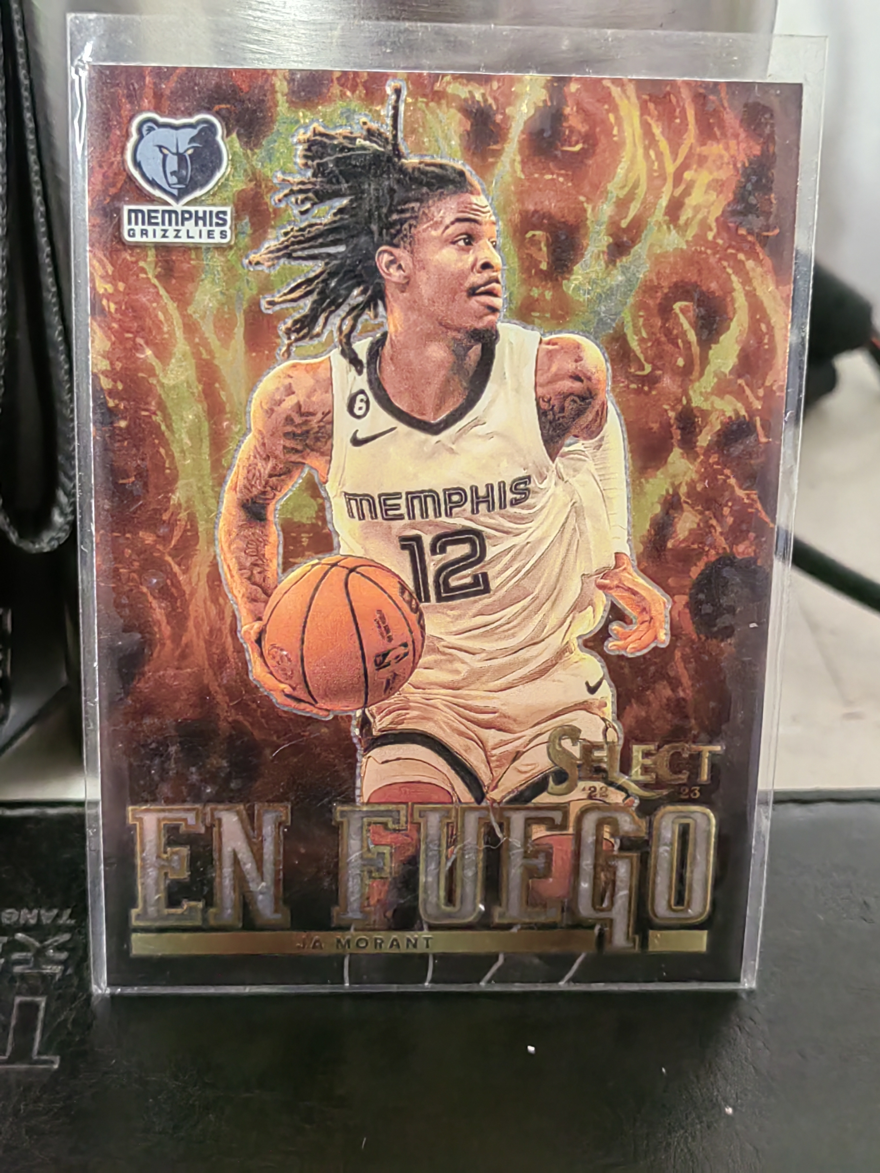 2022-23 Panini Select Ja Morant SELECT 贾 莫兰特 灰熊 火焰 着火 EN FUEGO 特卡 篮 白边白角 不保卡品 卡品如图