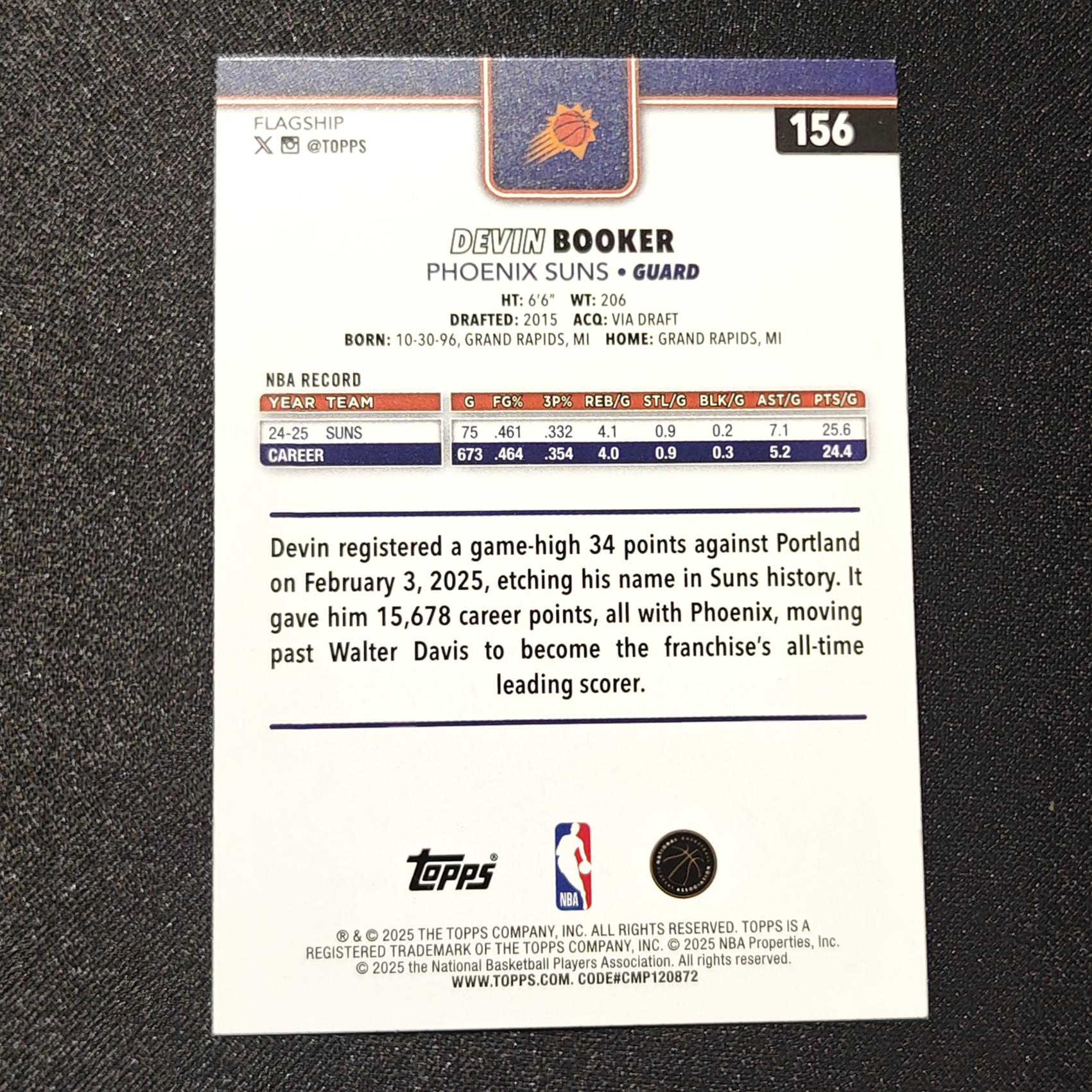 2025 Topps flagship Devin Booker 旗舰 德文 布克 铜平行 /2025编 卡品如图 专收必备 【立抖2