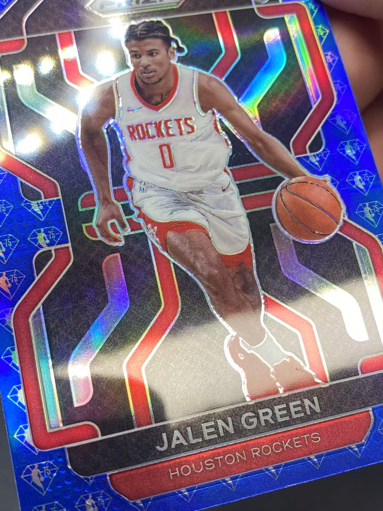 2021-22 【六六代卖】 Prizm Jalen Green RC 杰伦格林 火箭 75周年钻石 蓝logo折射 新秀 Base 瑕疵如图(柒染01)