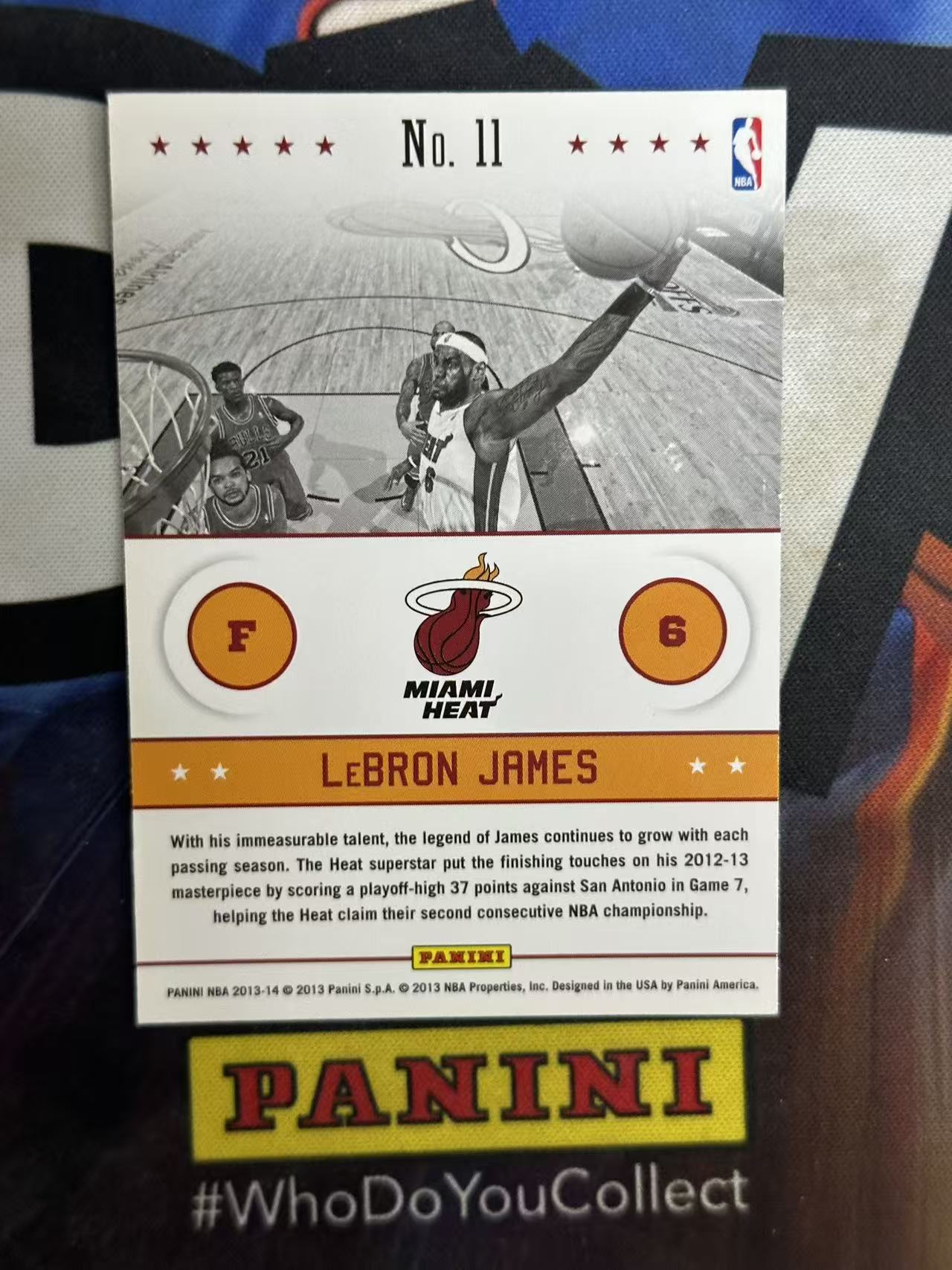 2013-14 Panini 中亚图 LeBron James 【小猪包代卖】ABOVE THE RIM 詹姆斯 热火 特卡 时刻 老卡 base 戴总