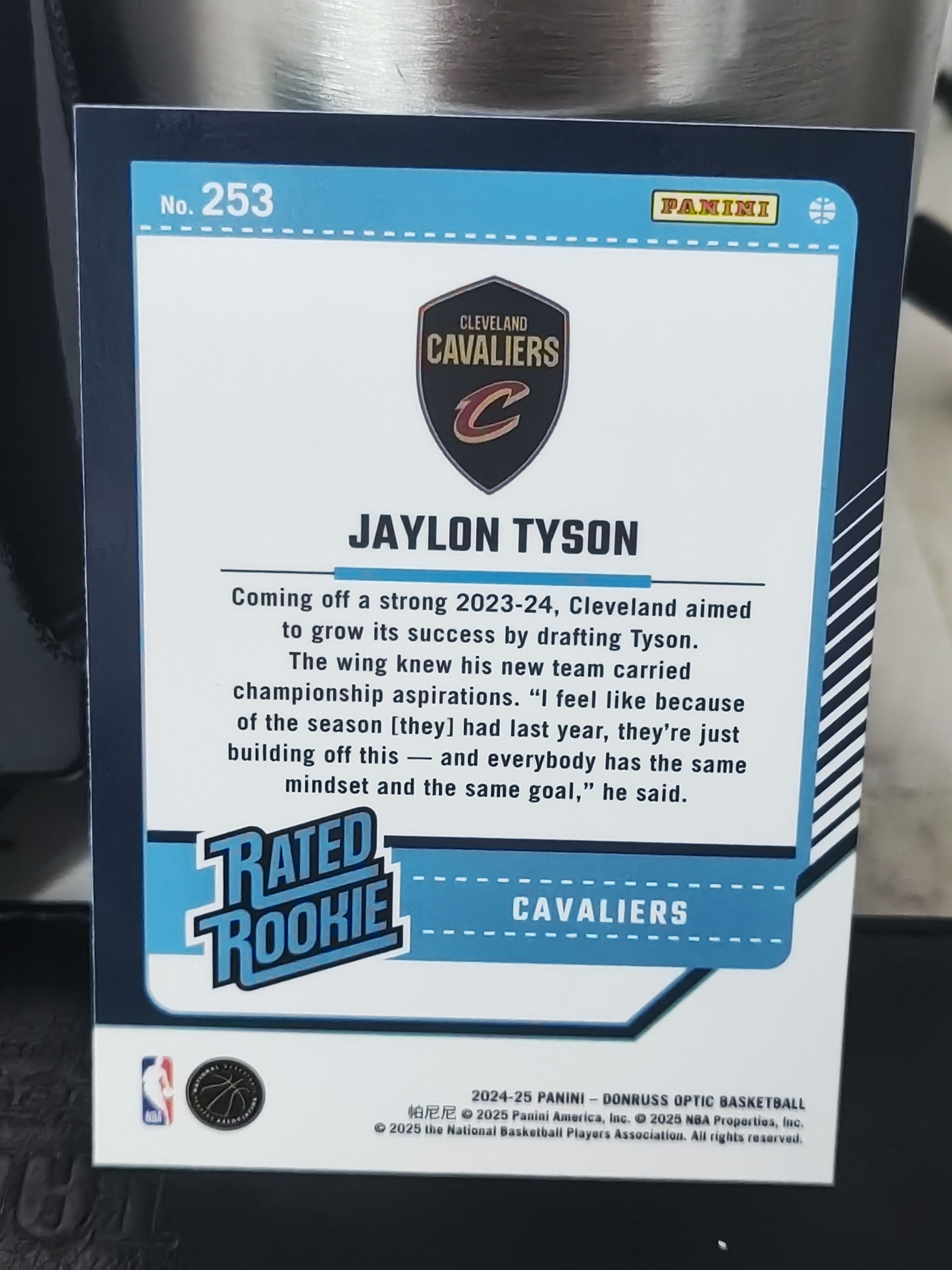 2024-25 Panini Donruss Optic Jaylon Tyson RC 杜蕾斯op 杰隆 泰森 骑士 新秀 篮 白边白角 不保卡品 卡品如图
