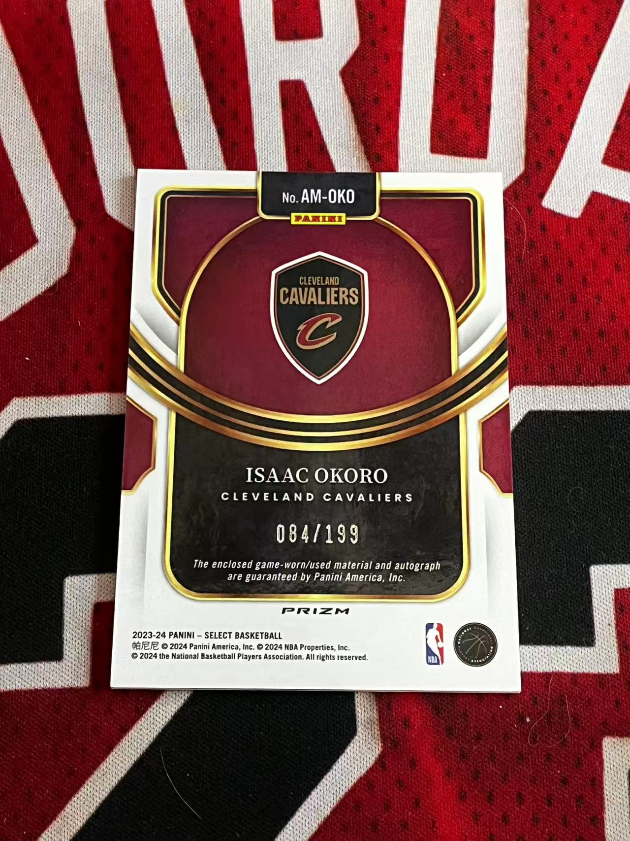 【接寄拍费率低至5%含卡淘手续费】2023-24 PANINI SELECT 骑士 艾萨克奥科罗 199编 JA 亲穿落场球衣物料签字卡 银折 折射 专收凑套必备【烂臭嘴拍卖】