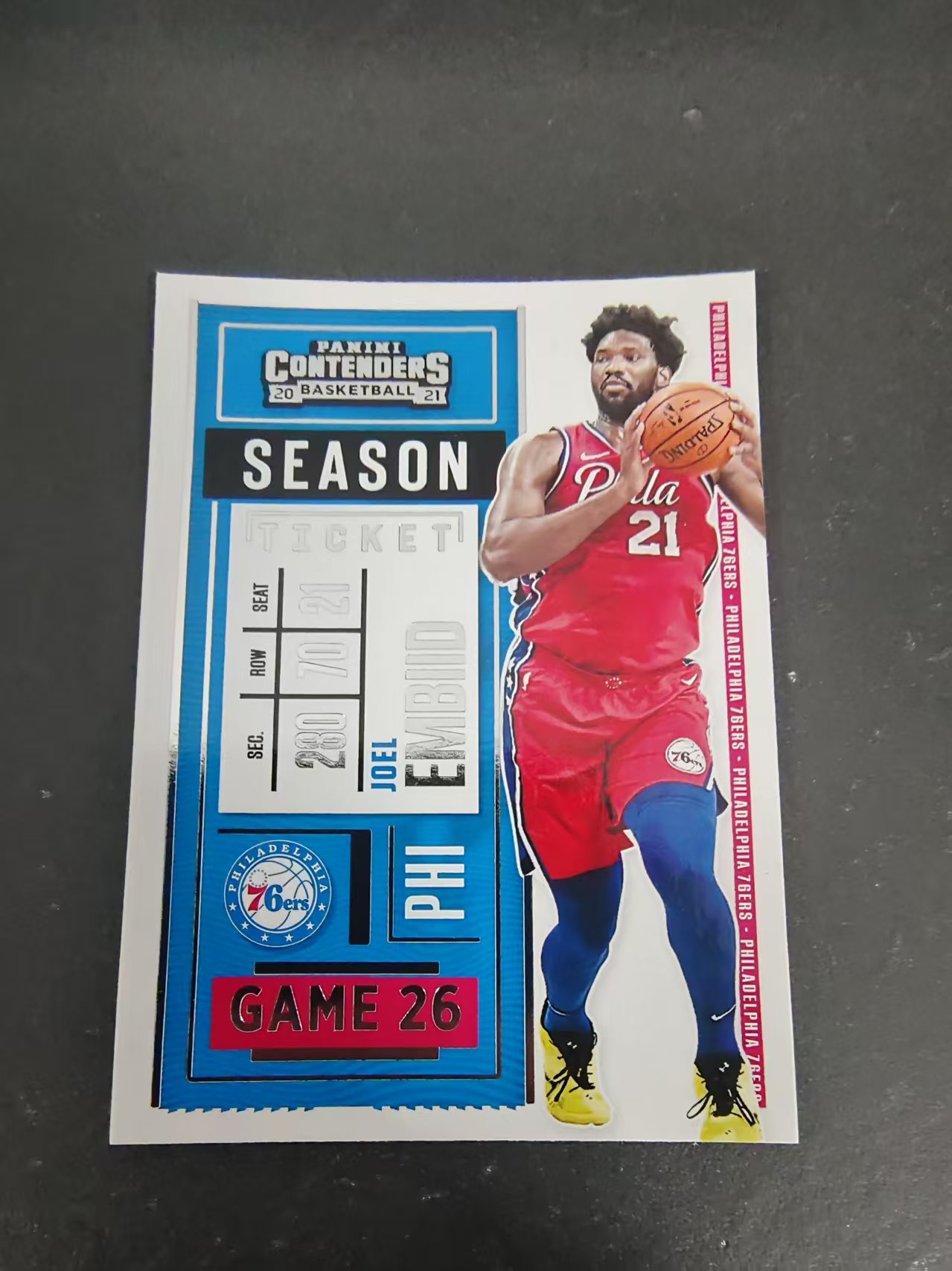 【可合并,不累计】2020-21 Panini Contenders Joel Embiid 76人 乔尔 恩比德 球票 边角瑕疵 #11