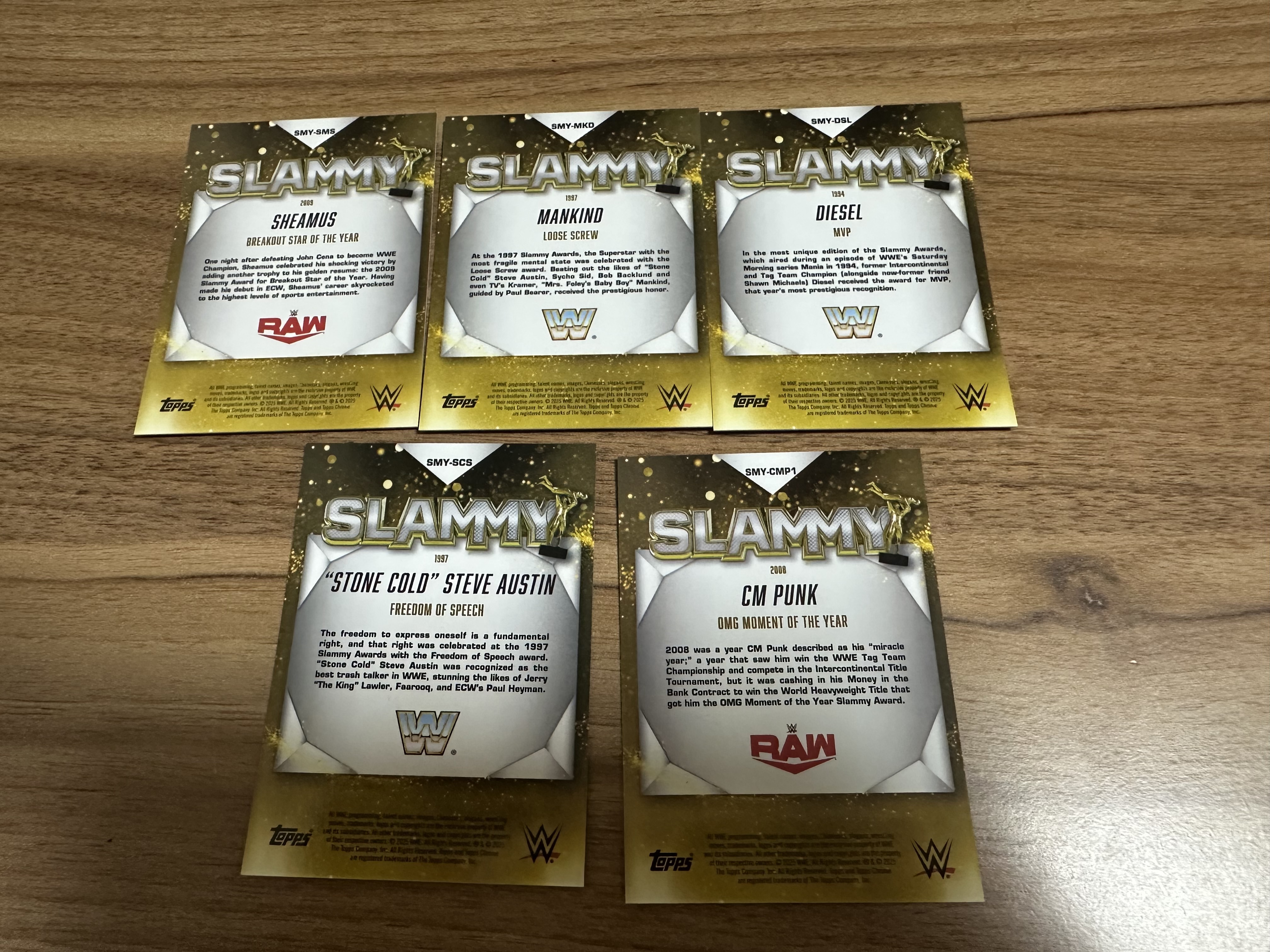 2025 Topps Chrome Stone Cold Steve Austin Slammy Awards 斯拉米奖特卡 lot5 希莫斯 冷石 CM朋克