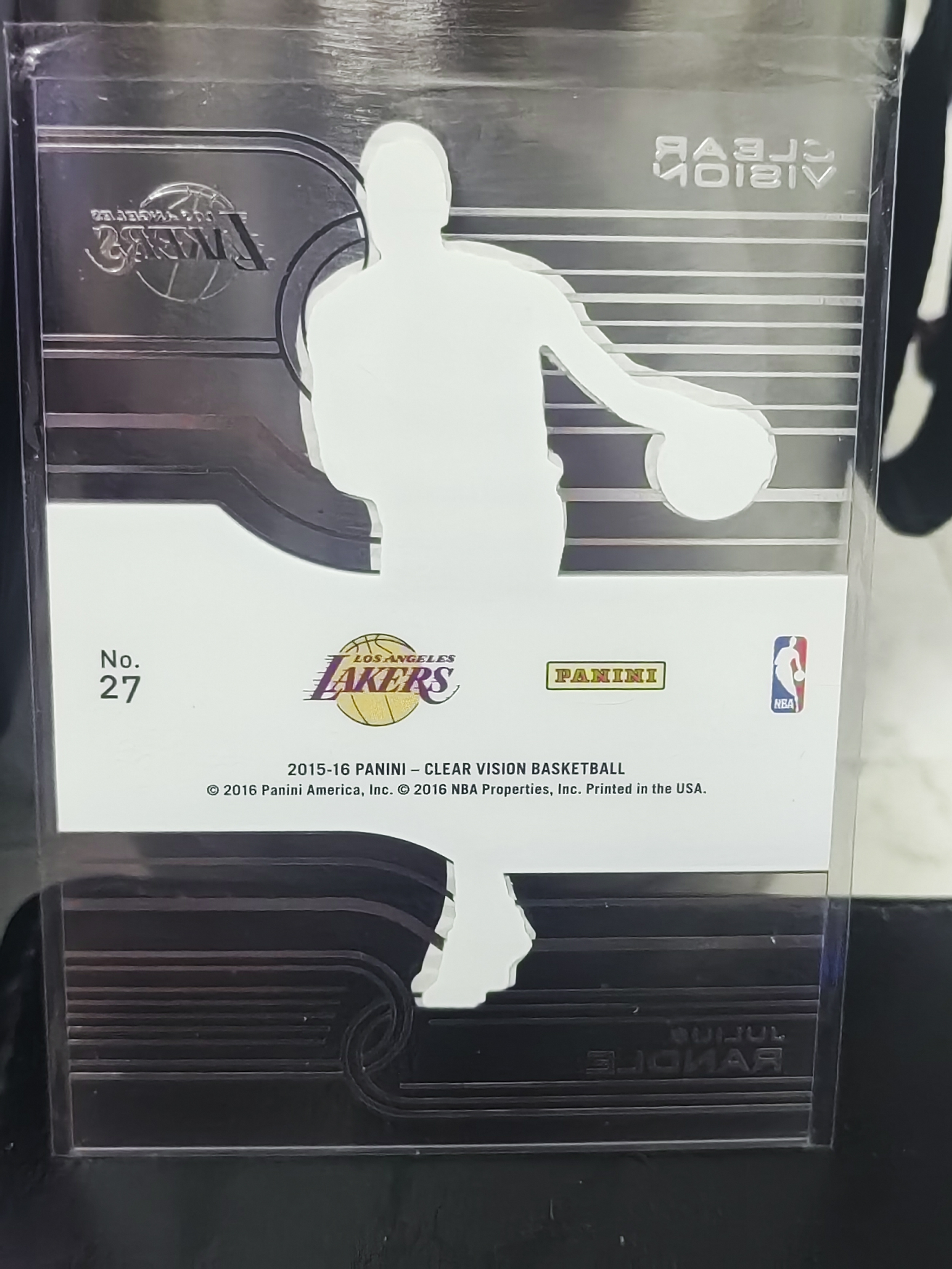 2015-16 Panini Clear Vision Julius Randle 朱利叶斯兰德尔 湖人 胶片 篮 白边白角 不保卡品 卡品如图