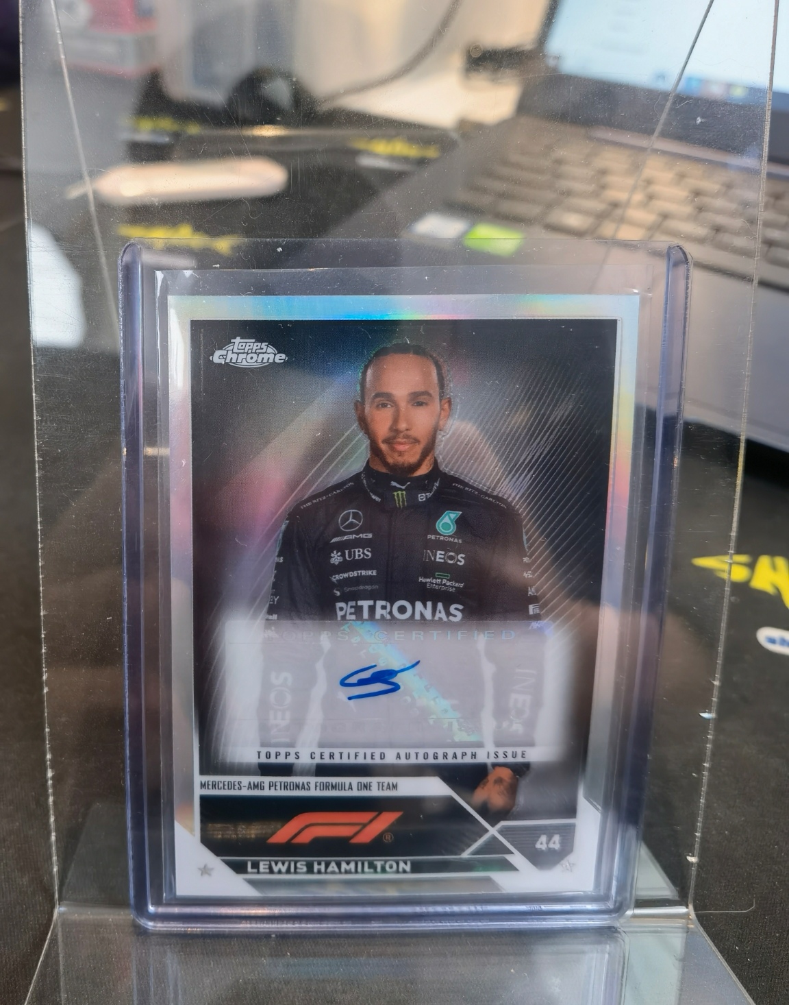 2023-24 Topps Chrome Lewis Hamilton 【鲨皇球星卡社】汉密尔顿 老汉 梅赛德斯 AMG车队 F1 银折 签字 ...