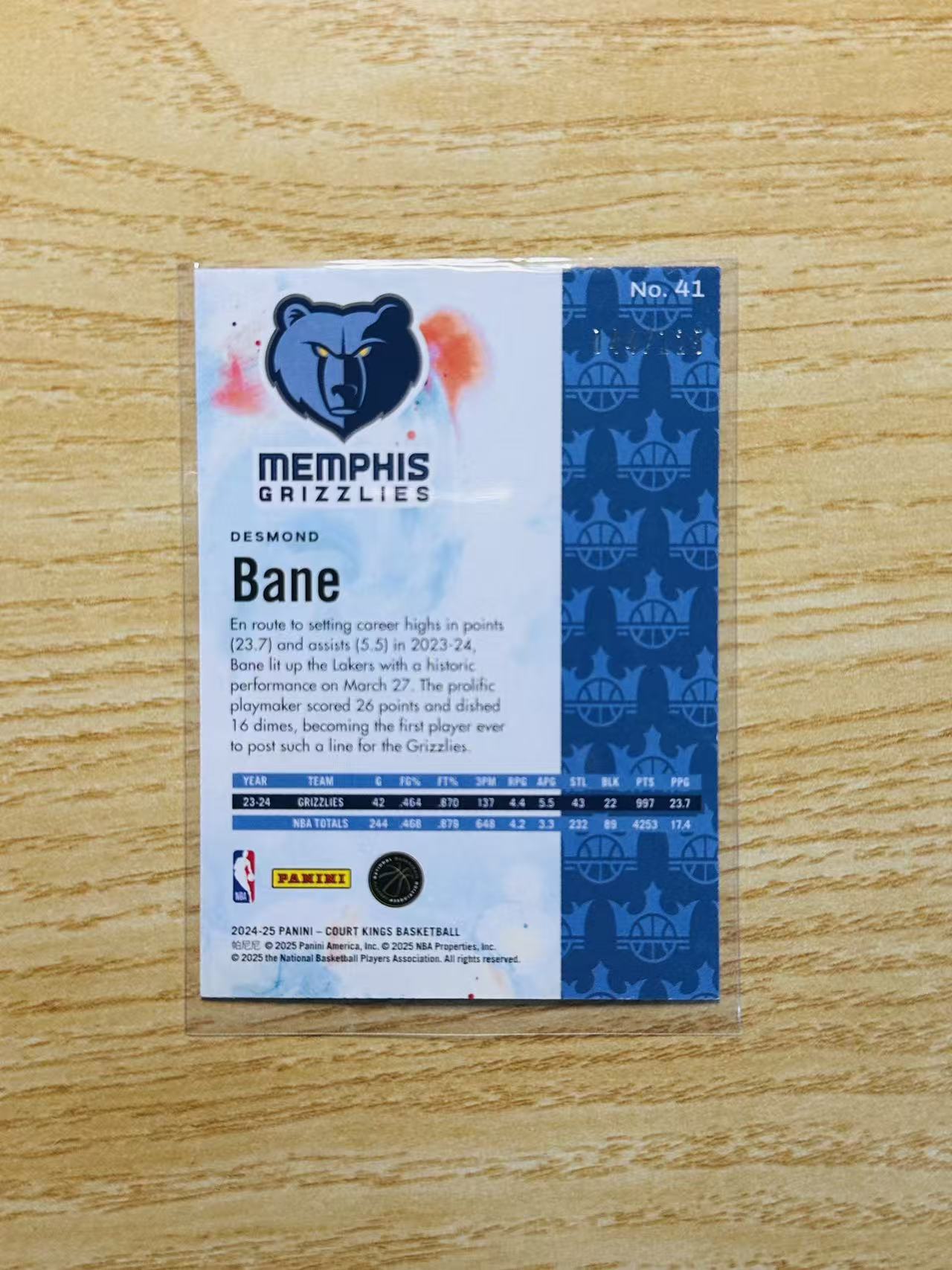 2024-25 Panini Court Kings Desmond Bane 嘿嘿代卖 油画 戴斯蒙德 贝恩 149编 灰熊 收藏必备