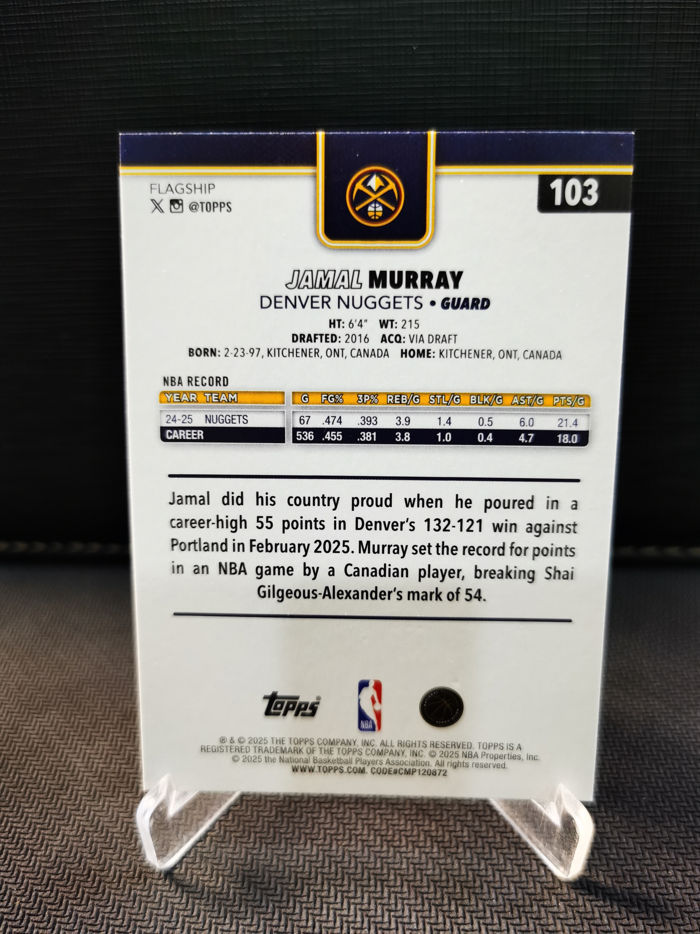 2025-26 Topps flagship Jamal Murray 掘金 贾马尔 穆雷 折射 铜折 棕折 2025编 年份编 收藏必备 卡品如图 -猕猴桃-【乌苏拍卖】