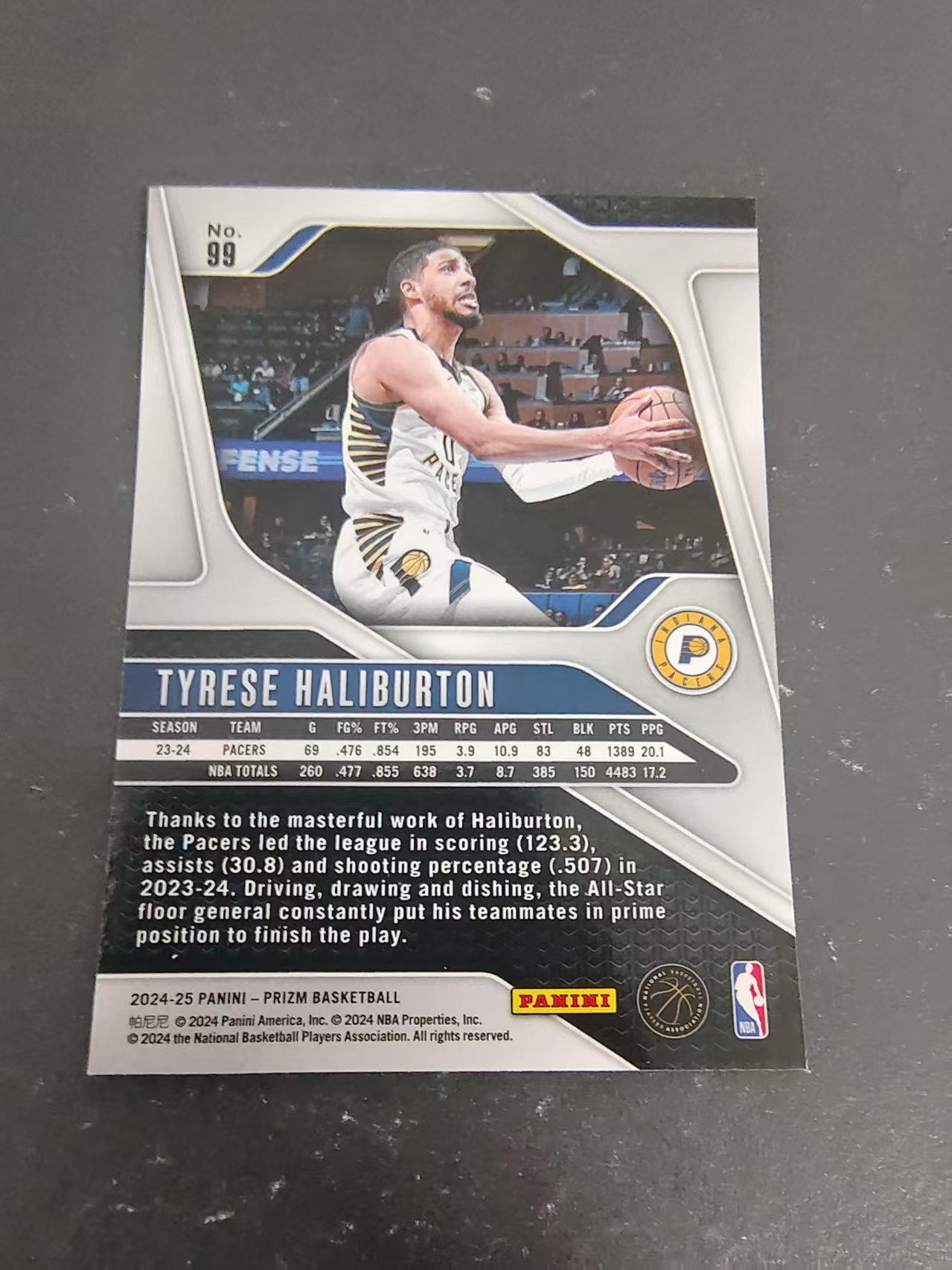 【可合并,不累计】2024-25 Panini Prizm Tyrese Haliburton 步行者 哈利伯顿 PZ 划痕 边角瑕疵 #99