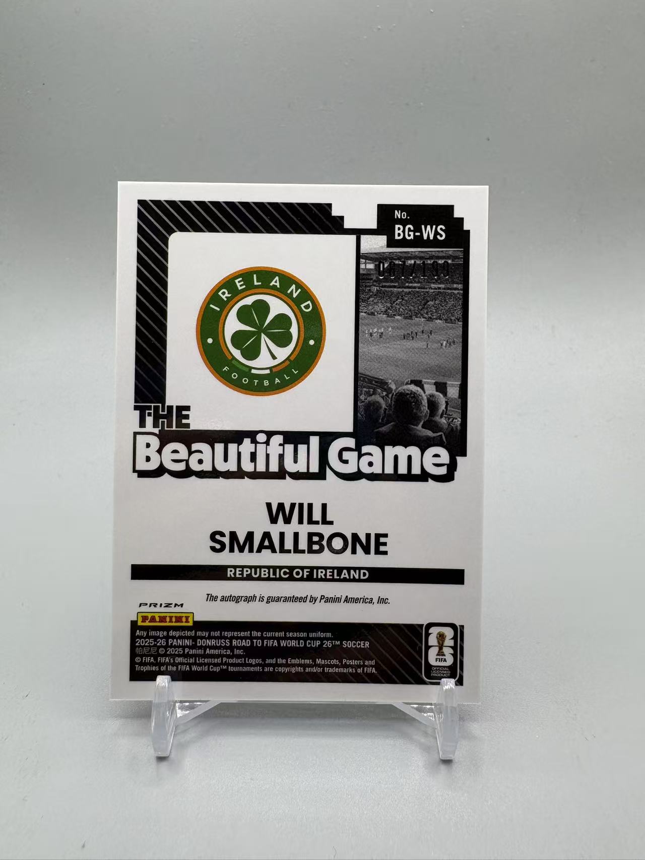 2025-26 Panini Donruss Will Smallbone 【灰灰代拍】世界杯 杜蕾斯 维尔 斯莫伯恩 /199编 蓝折 签字 爱尔兰 K