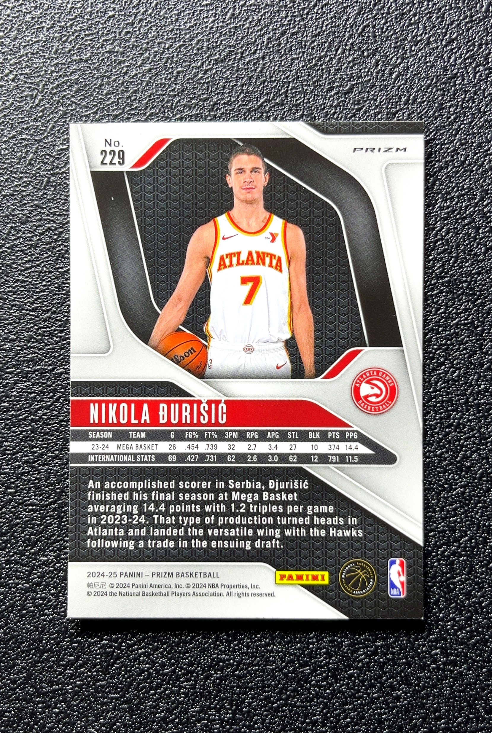 【小白1%代卖】2024-25 Panini Prizm Rookie Card 新秀卡 Nikola Đurišić 尼古拉·朱里西奇 银折 折射 新秀 RC 卡品如图 高价值 0712