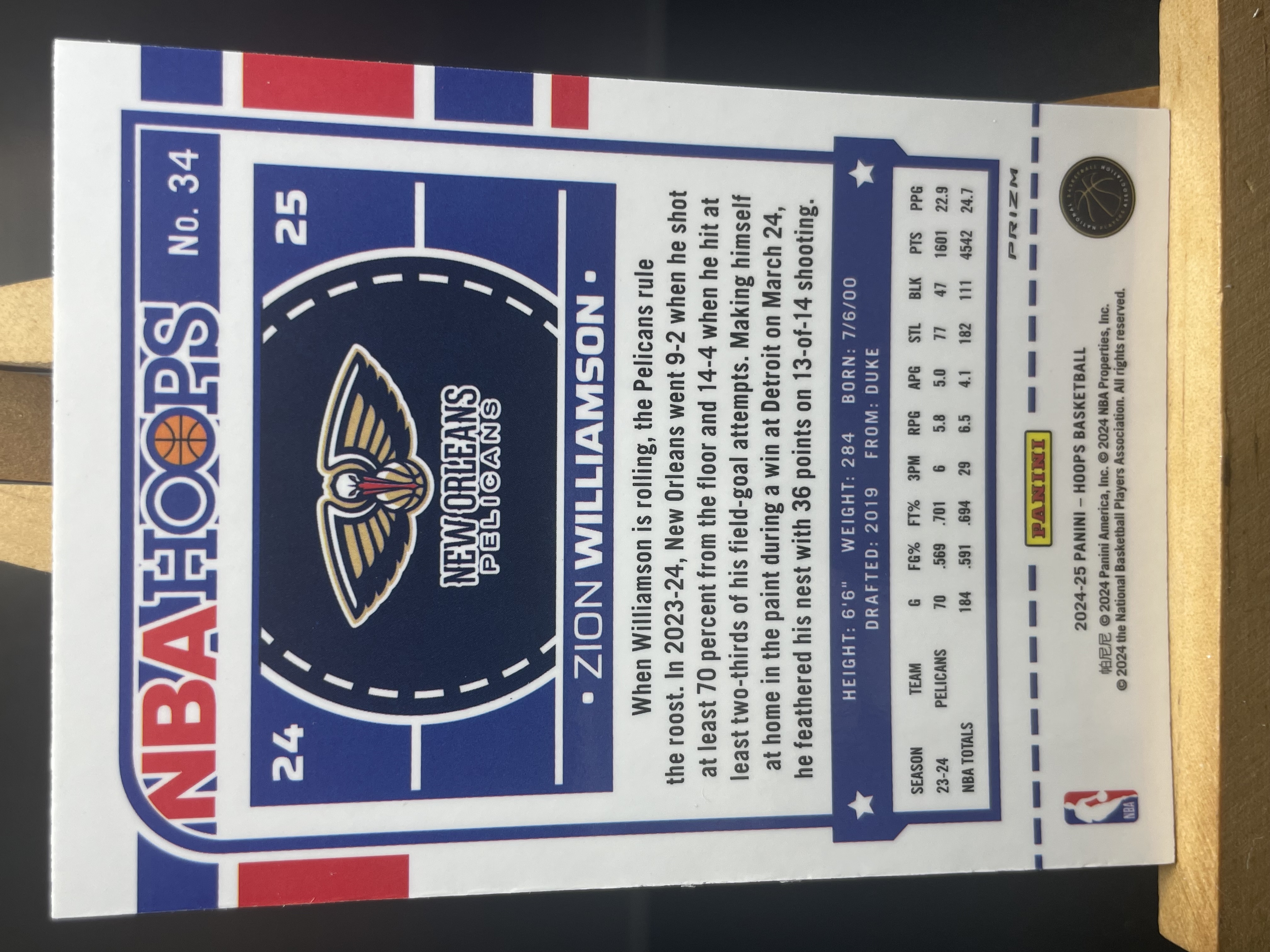 (A5) 2024-25 PANINI HOOPS 银折 胖虎 锡安 鹈鹕 近期大热球星 收藏凑套必备 卡品如图 !!!