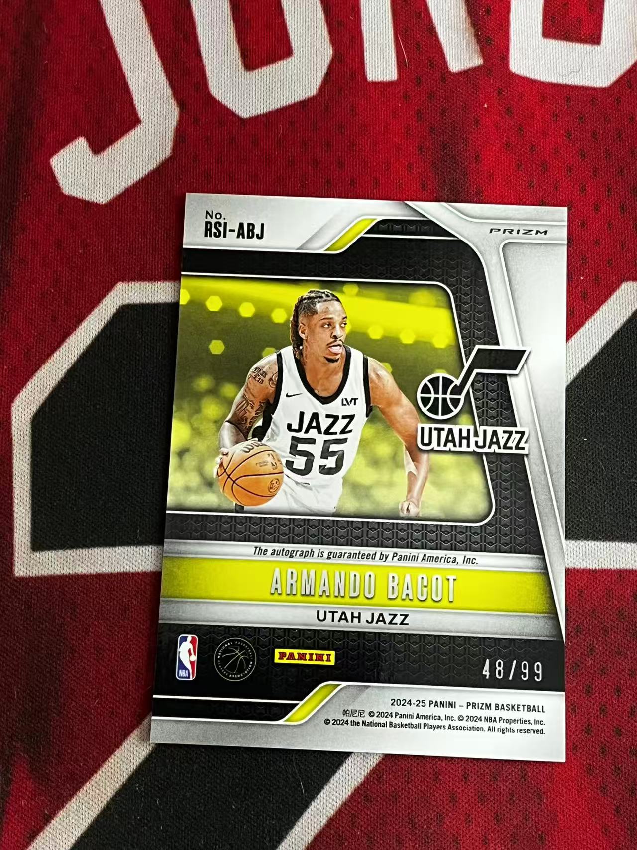 【接寄拍费率低至5%含卡淘手续费】2024-25 PANINI PRIZM PZ系列 爵士 新秀RC 阿曼多巴科特 99编 签字卡 正新秀签字卡 红折 折射 专收凑套必【烂臭嘴拍卖】