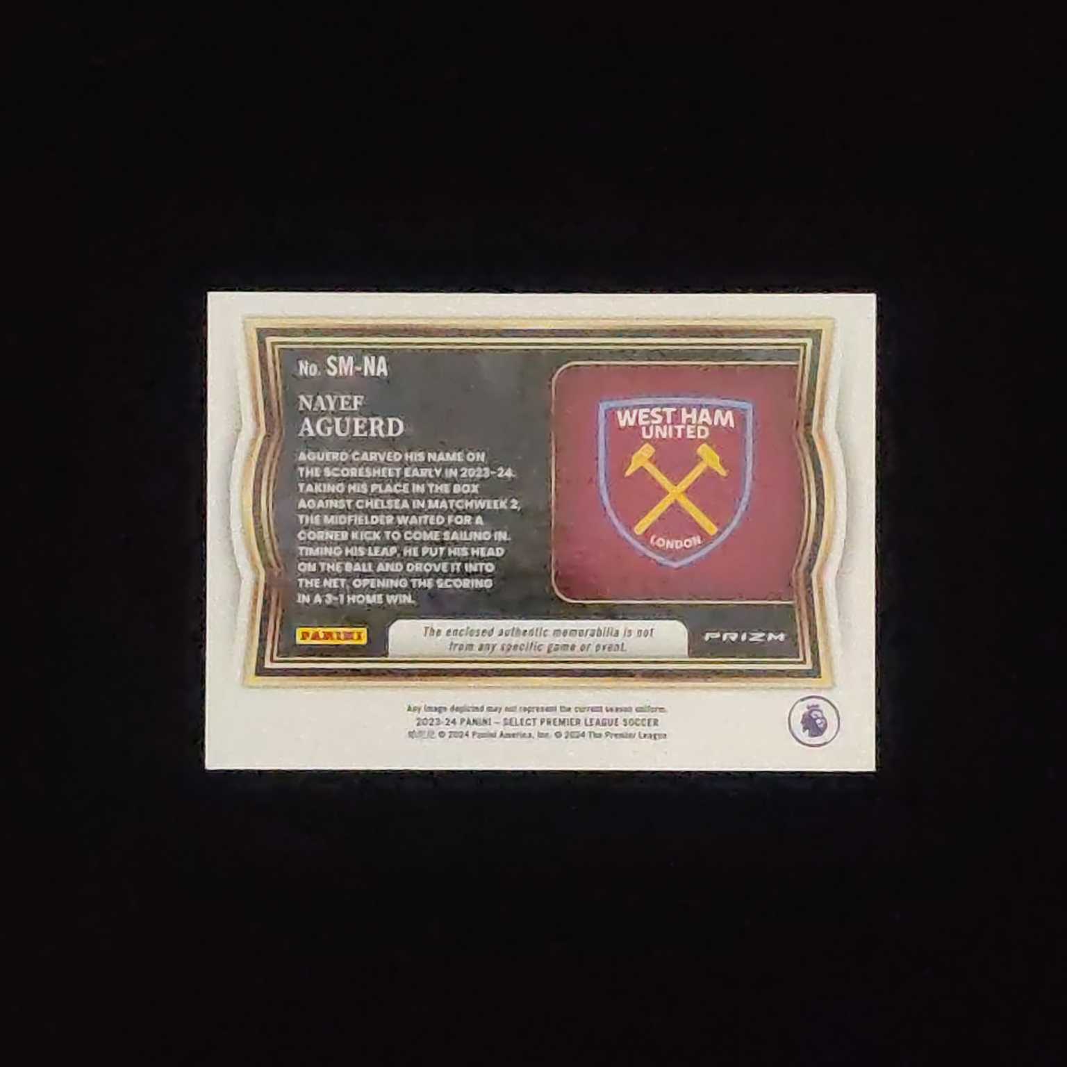 2023-24 Panini Select Tomas Soucek 英超 西汉姆联 托马斯 绍切克 球衣物料切割 卡品如图 收藏必备 【才来-柱】