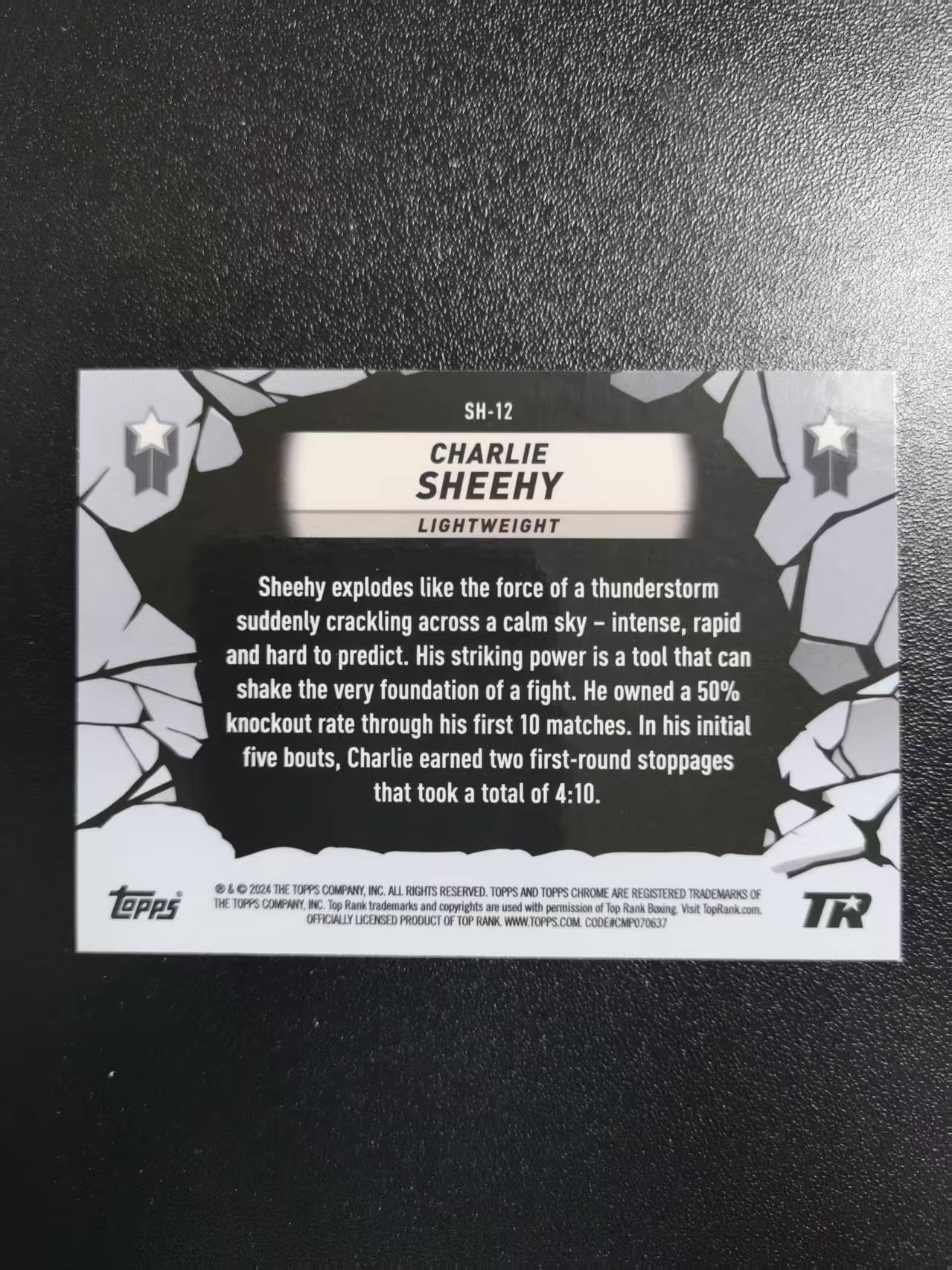 2024 Topps Chrome Charlie Sheehy 查理希希 UFC TC特卡 折射 收藏凑套 卡品如图 免费代拍CLB30