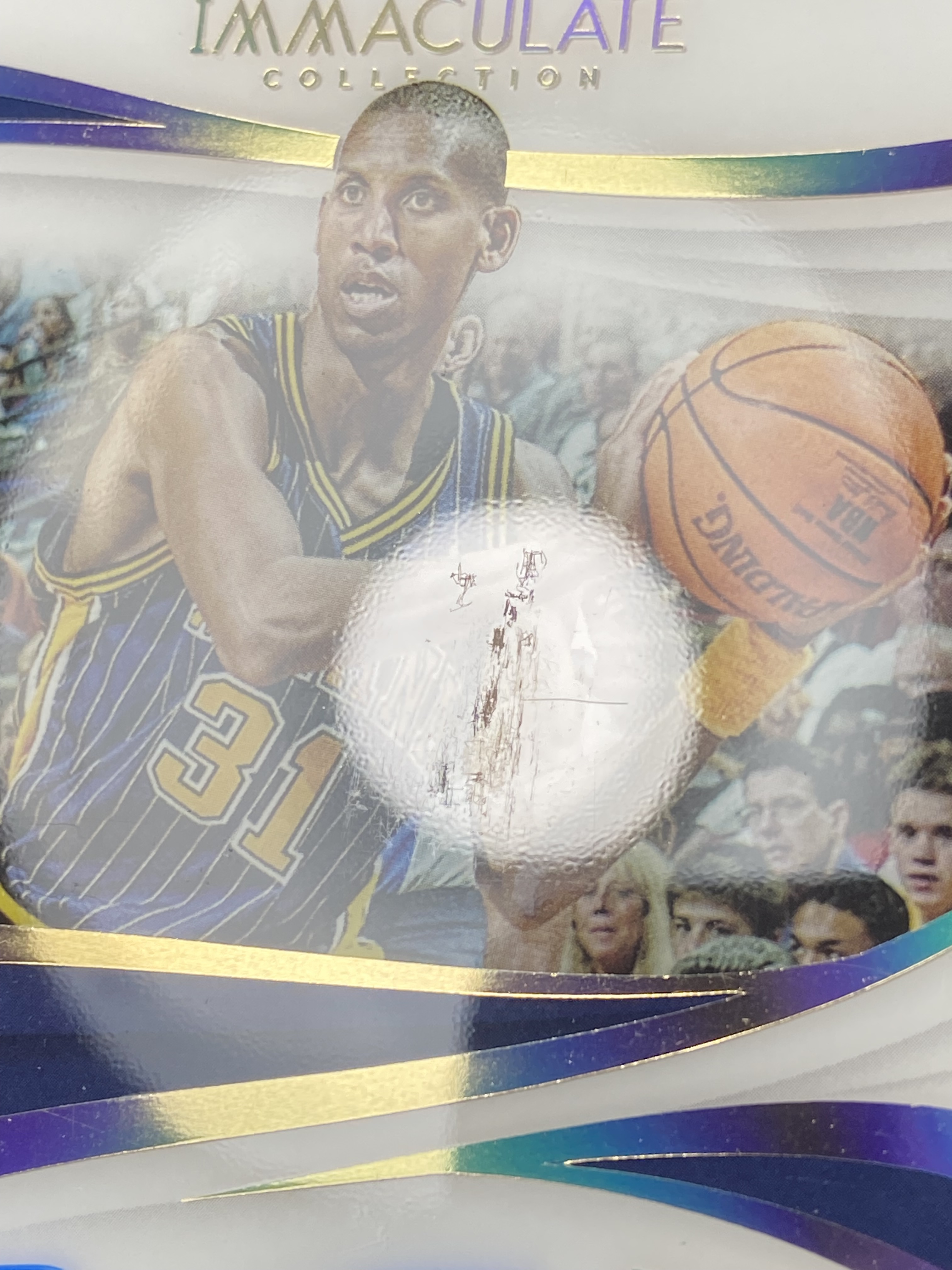 【喷子拍卖】2018 19 Panini Immaculate Reggie Miller 印第安纳步行者 雷吉 米勒 传奇巨星 镜面 签字 25编 卡签 带背号 专收必备 轻印看图 包砖 小白 卡淘 4986