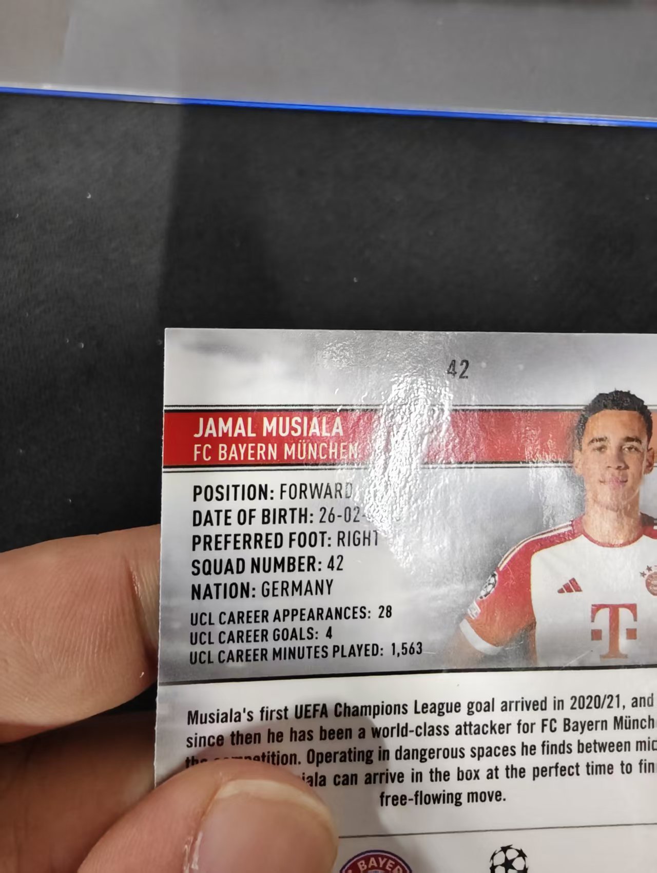 【可合并,不累计】2024 Topps Chrome Jamal Musiala 竞技场 穆西亚拉 穆夏拉 拜仁慕尼黑 欧冠 不保卡品 介意勿拍 #42