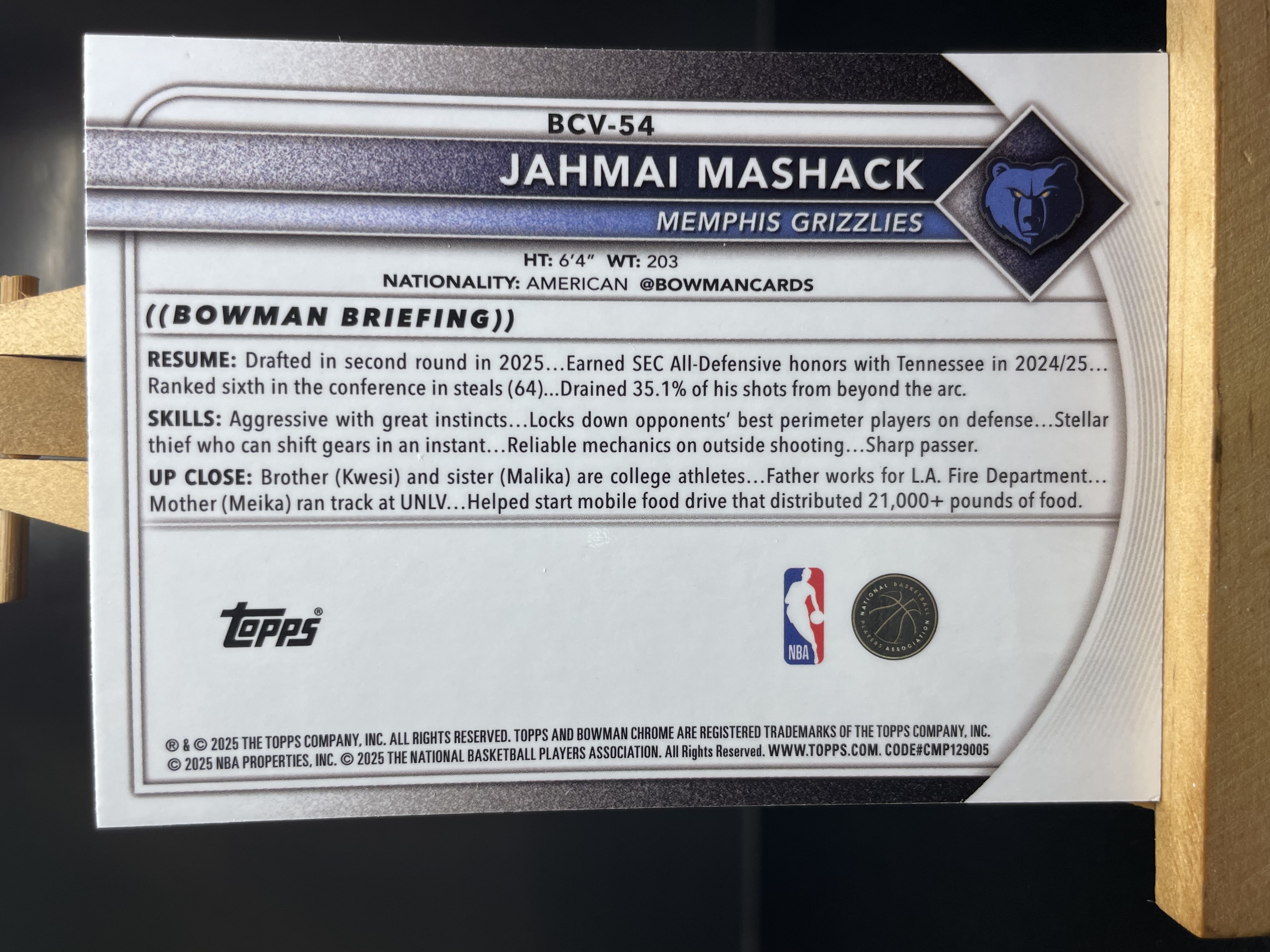 (A8) 2025 TOPPS MOJO折 新秀RC 贾迈 梅沙克 灰熊 近期大热球星 收藏凑套必备 卡品如图 !!!