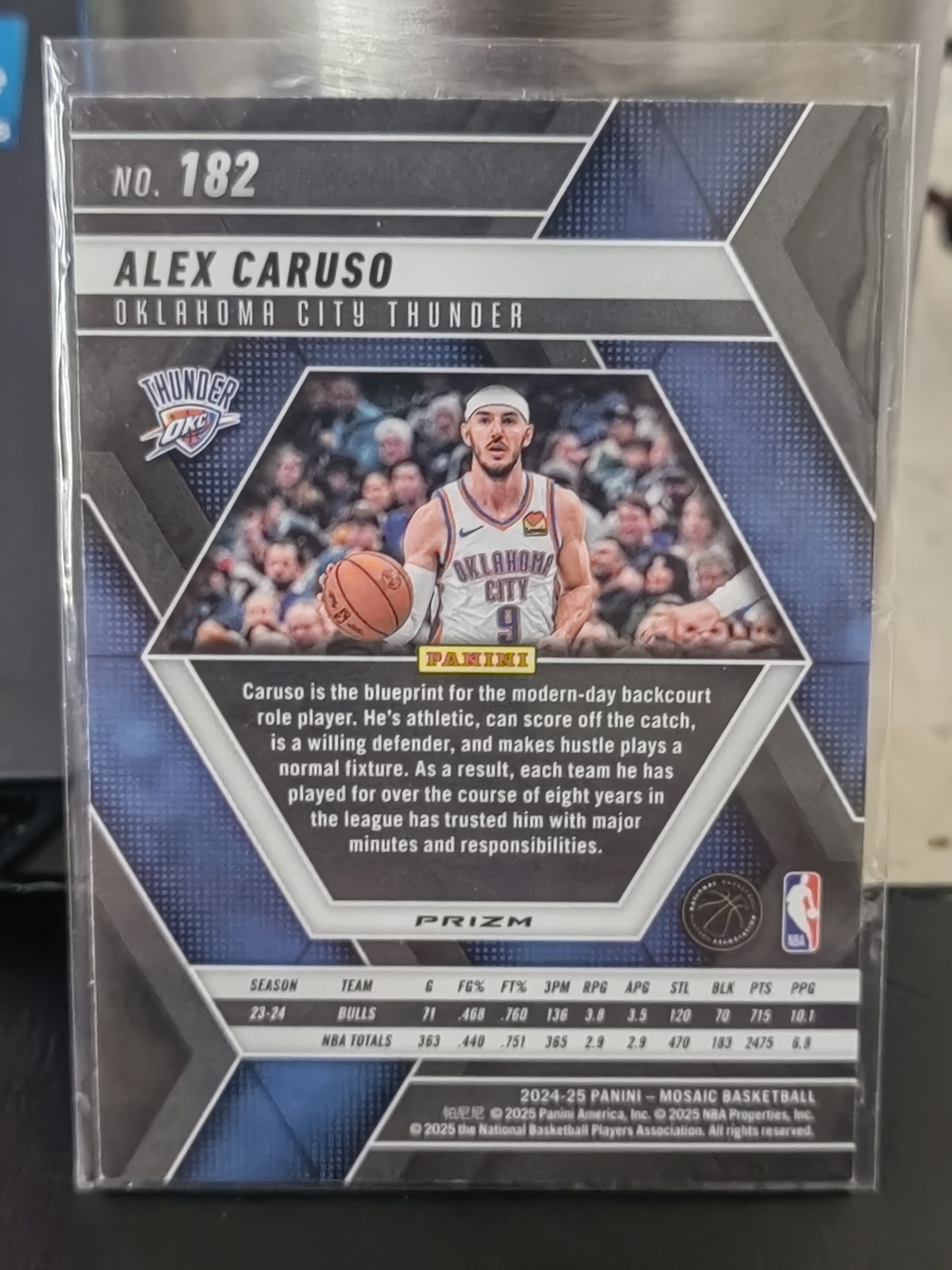 2024-25 Panini Mosaic Alex Caruso 马赛克 亚历克斯 卡鲁索 雷霆 绿折 绿格子折 篮 白边白角 不保卡品 卡品如图