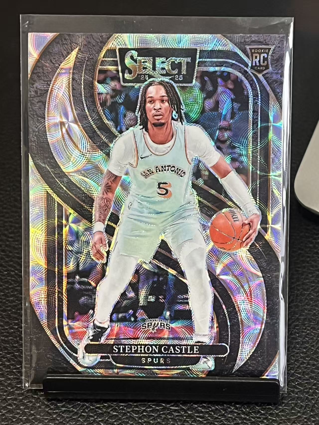 2024-25 Panini Select Stephon Castle RC 新秀年 马刺 马刺 卡斯尔 二级 圈圈折 折射【小姨 孔】