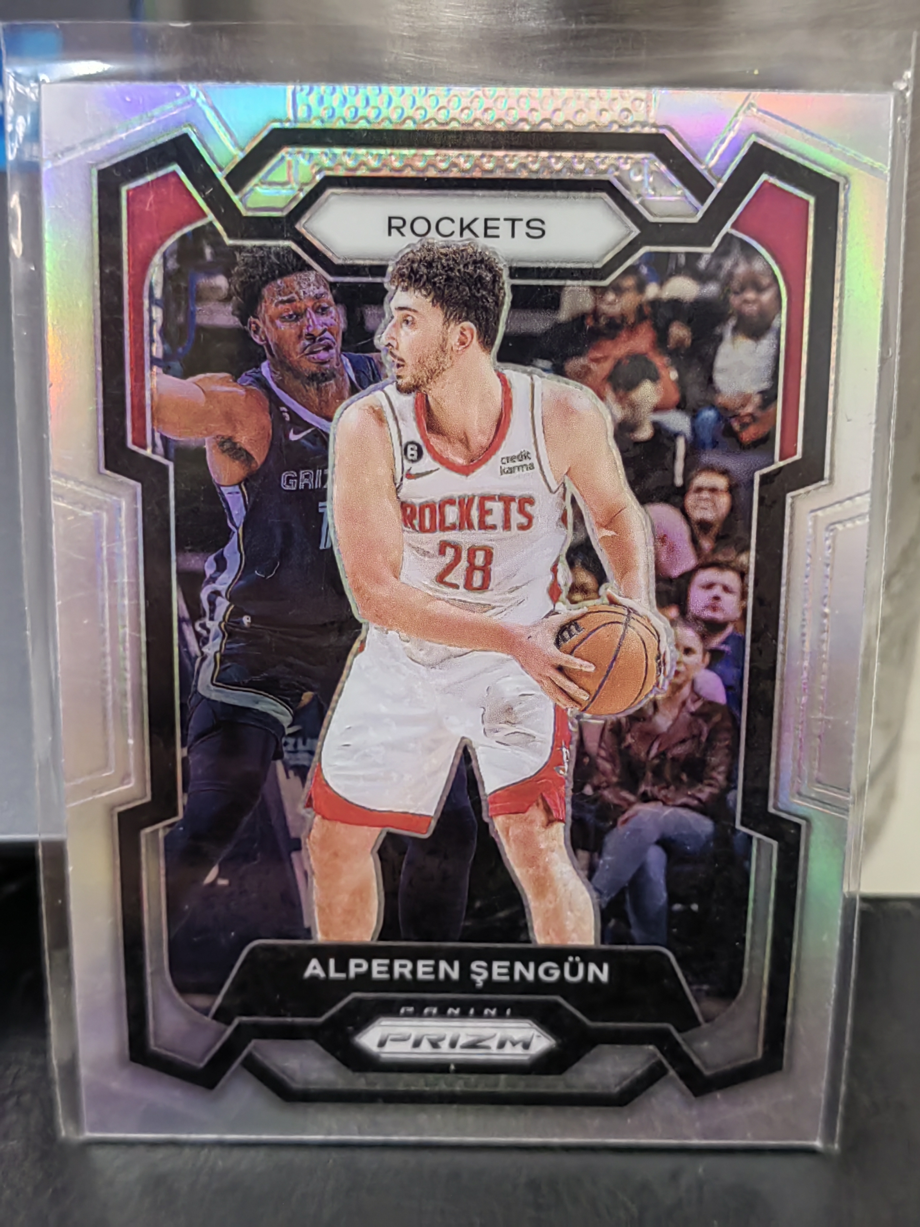 2023-24 Panini PRIZM Alperen Şengün PZ 银折 阿尔佩伦申京 火箭 篮 白边白角 不保卡品 卡品如图