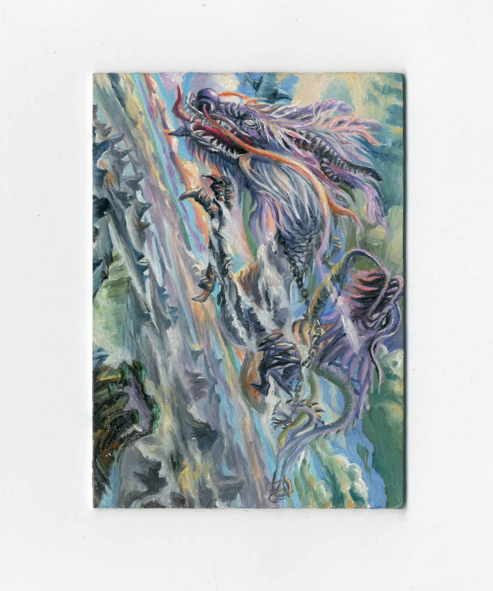 【Jackie杰基拍卖】绘之星工作室 龙 油画 手绘卡 1/1 画师:一川木易(灯塔)