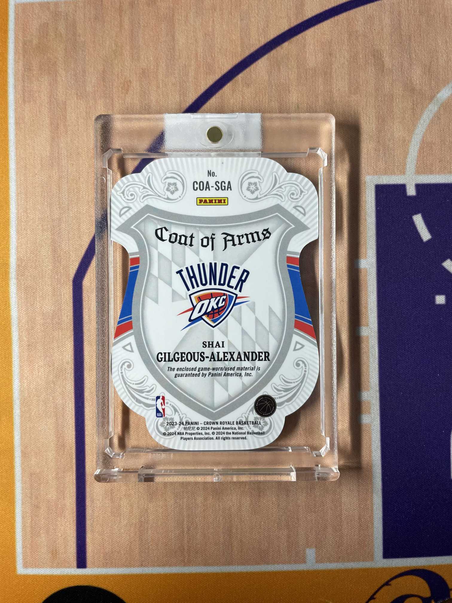 Sga Crown Rookie 2023-24 Panini Crown Royale Shai Gilgeous-Alexander 雷霆 SGA 亚历山大 皇冠 球衣 ...