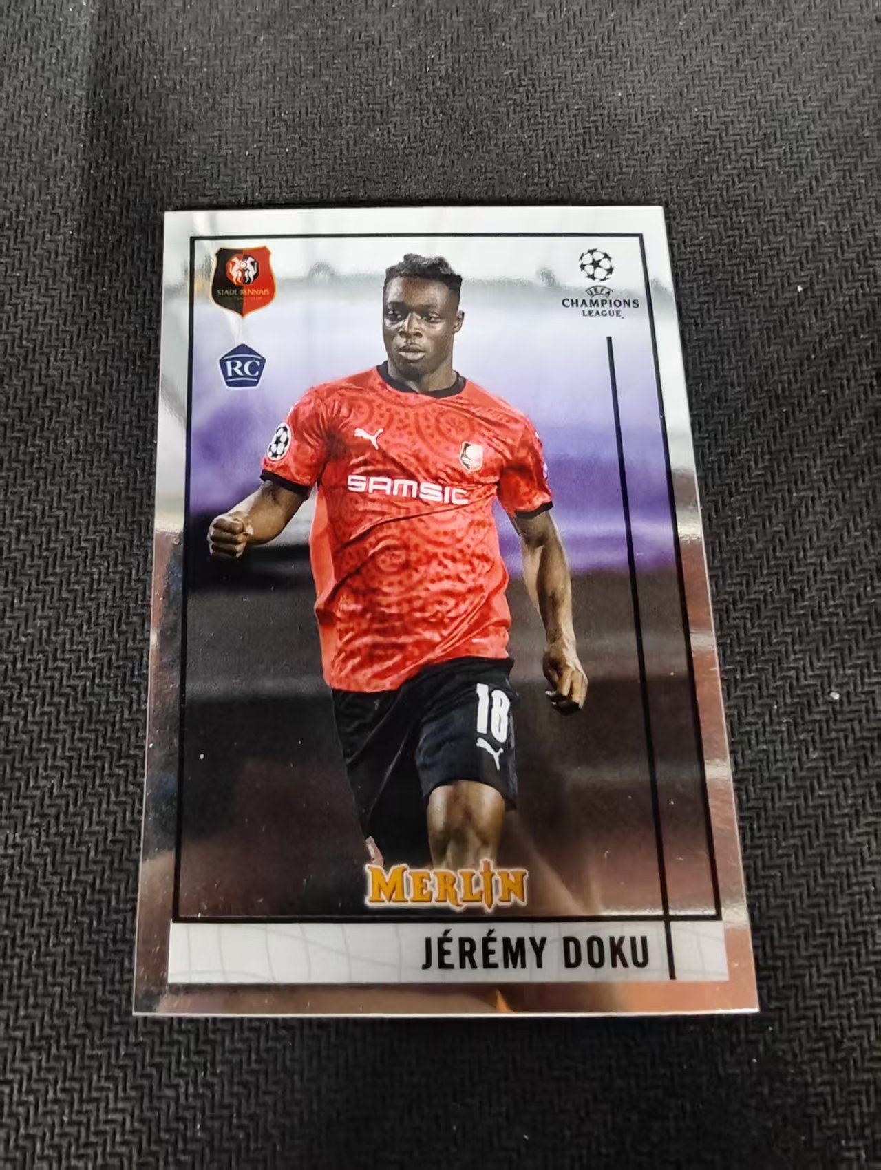 【可合并,不累计】2021 Topps Merlin chrome Jeremy Doku 多库 雷恩 欧冠 梅林 划痕 边角瑕疵 #64