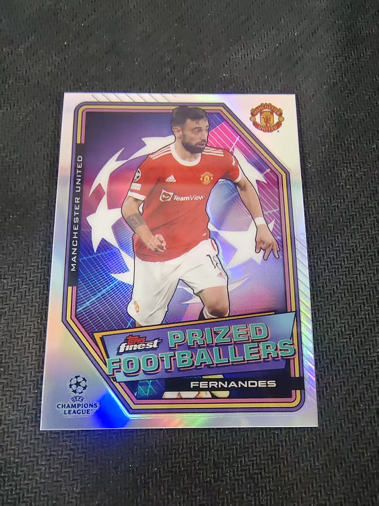 【可合并,不累计】2022 Topps Finest Bruno Fernandes 费尔南德斯 曼联 典范球员特卡 欧冠 银折 划痕 边角瑕疵