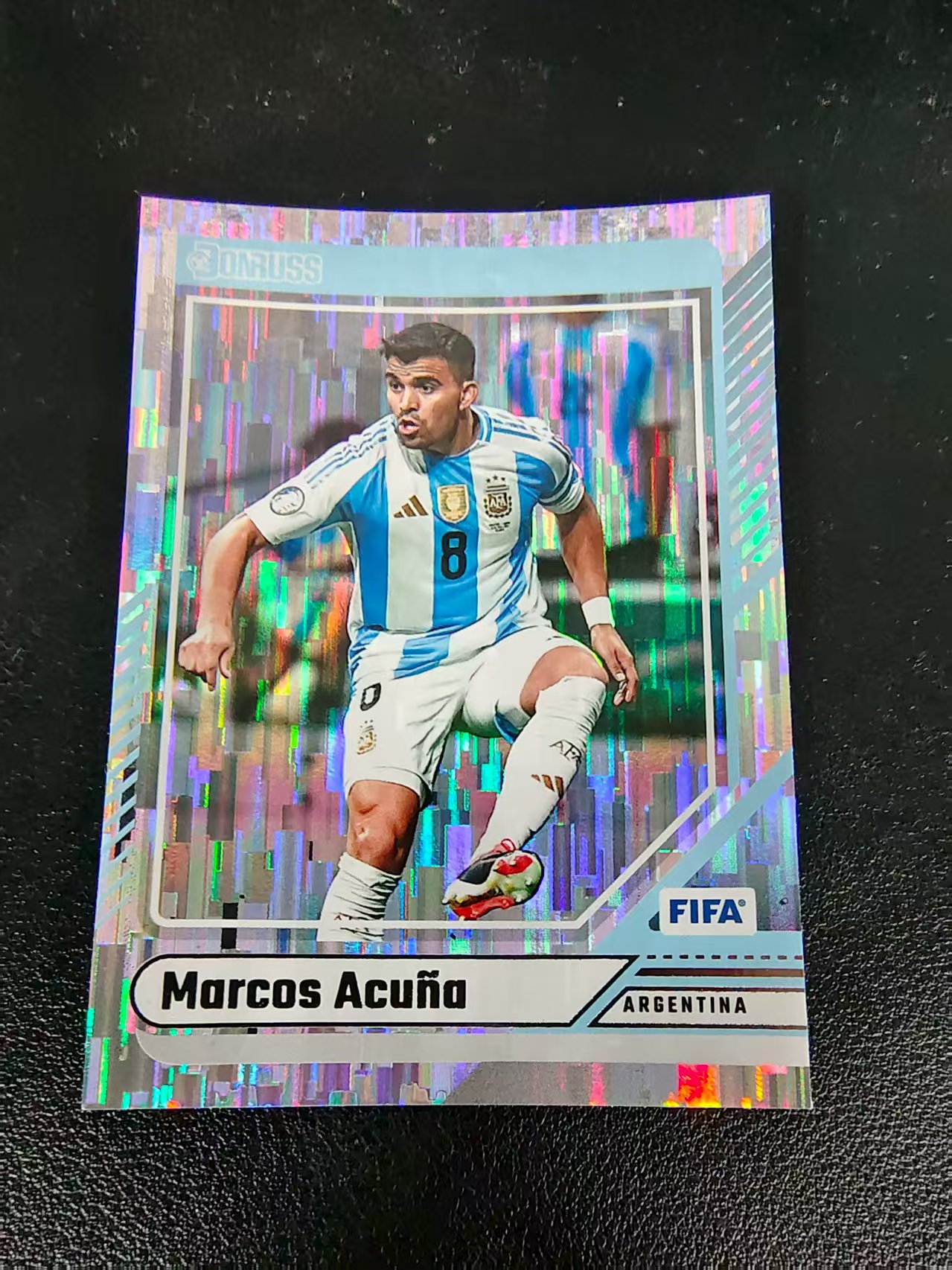 【可合并,不累计】2024-25 Panini Donruss Marcos Acuna 阿根廷 马科斯 阿库尼亚 瀑布折 FIFA 杜蕾斯 边角瑕疵 #78