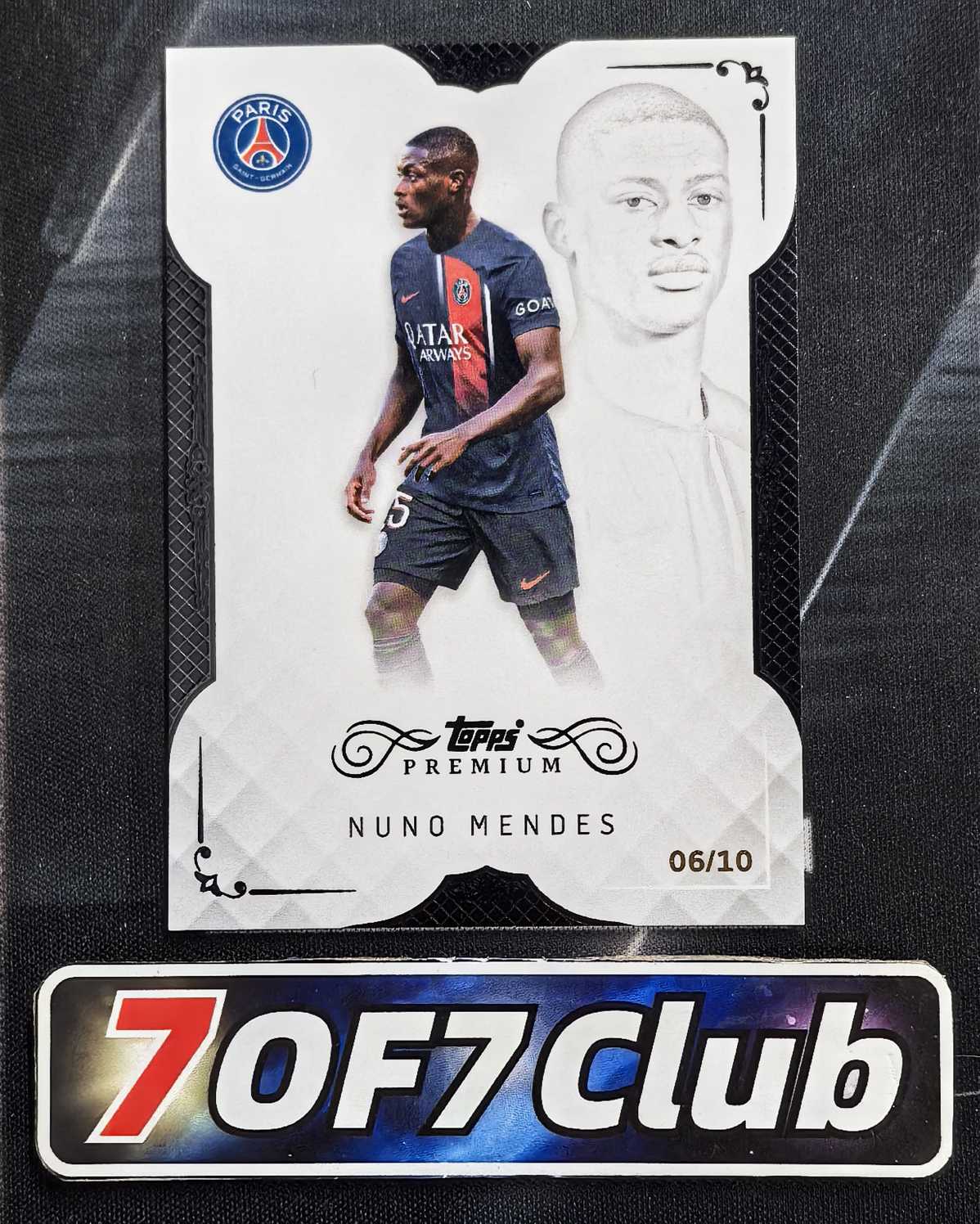 【7OF7Club拍卖】巴黎手提 Nuno Mendes 努诺 门德斯 10编 白平行 巴黎圣日耳曼 世一边 卡品如图 略伦特11