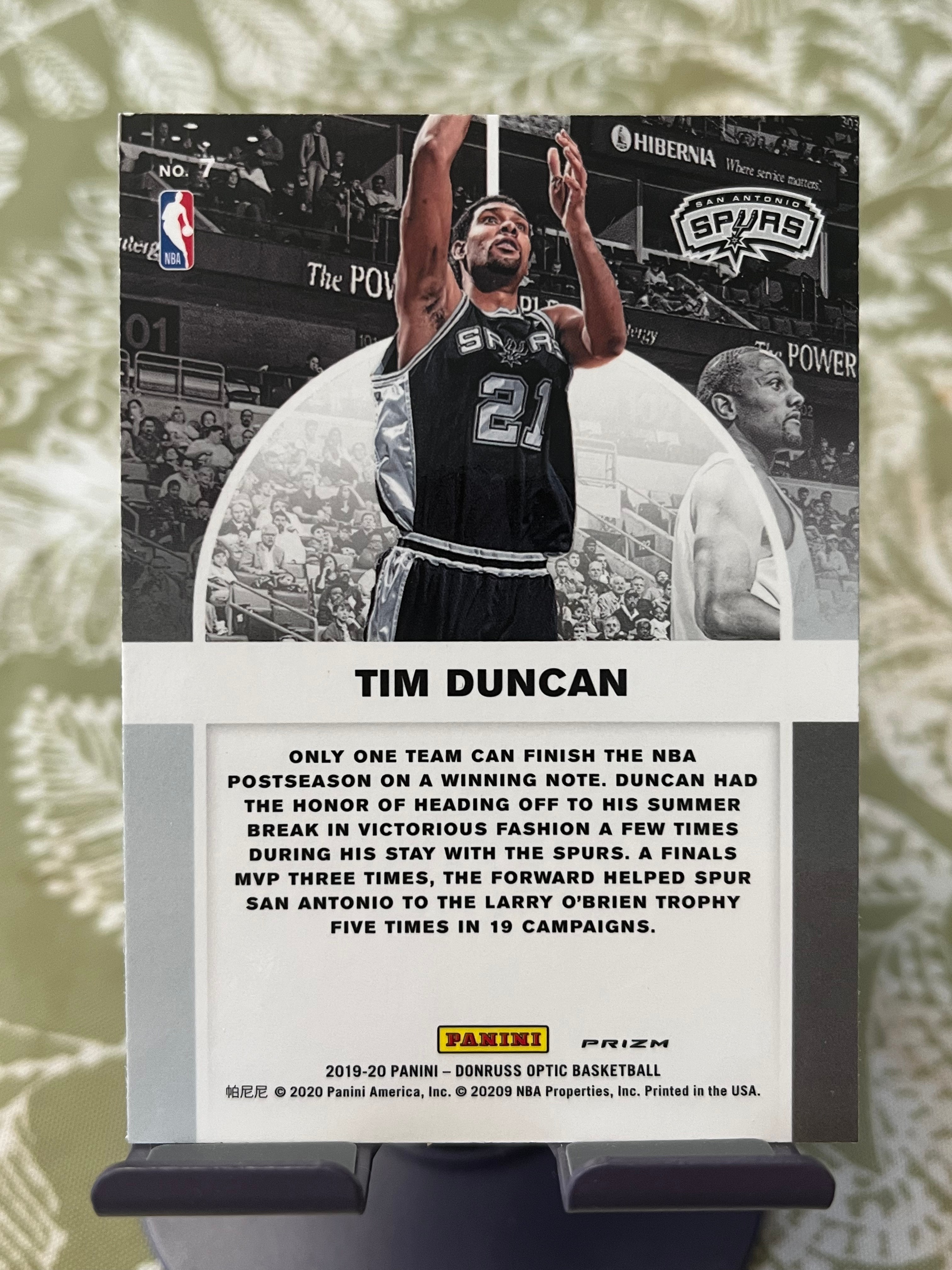 2019-20 Panini Donruss Tim Duncan 蒂姆 邓肯 石佛 马刺【折射 银折 WINNER STAYS 特卡 OPTIC】【边角瑕疵如图 介意勿拍】#1195