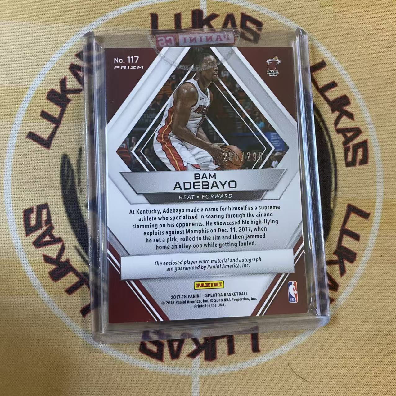 撸卡厮 Lukas 1718 光谱 热火 悍将 阿德巴约 新秀 银折 球衣 签字卡 新秀签 卡签 rja