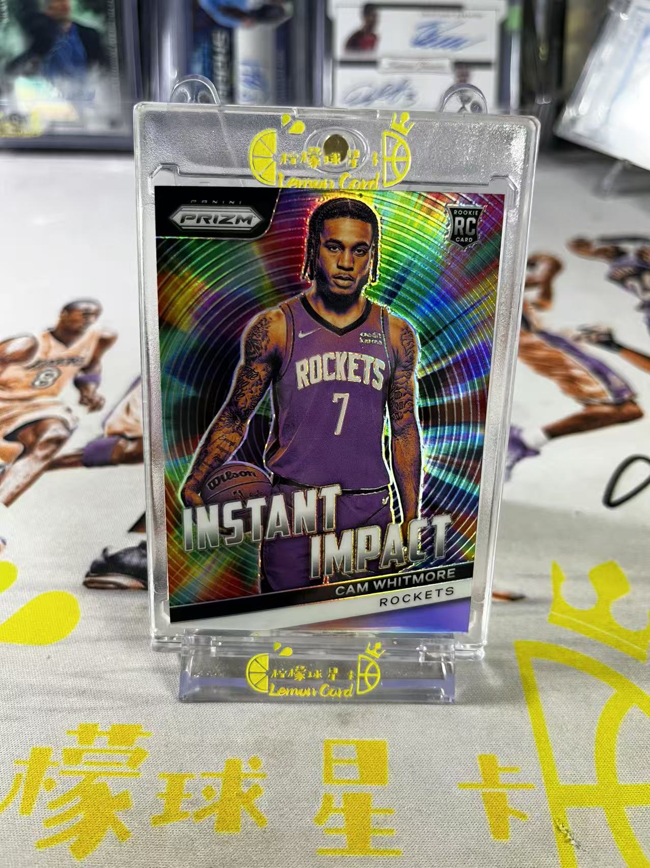 2023-24 Panini Prizm Cam Whitmore 【柠檬球星卡拍卖】火箭 卡姆 惠特莫尔 新秀 RC 特卡 银折 折射 pz 微瑕如图 #不语