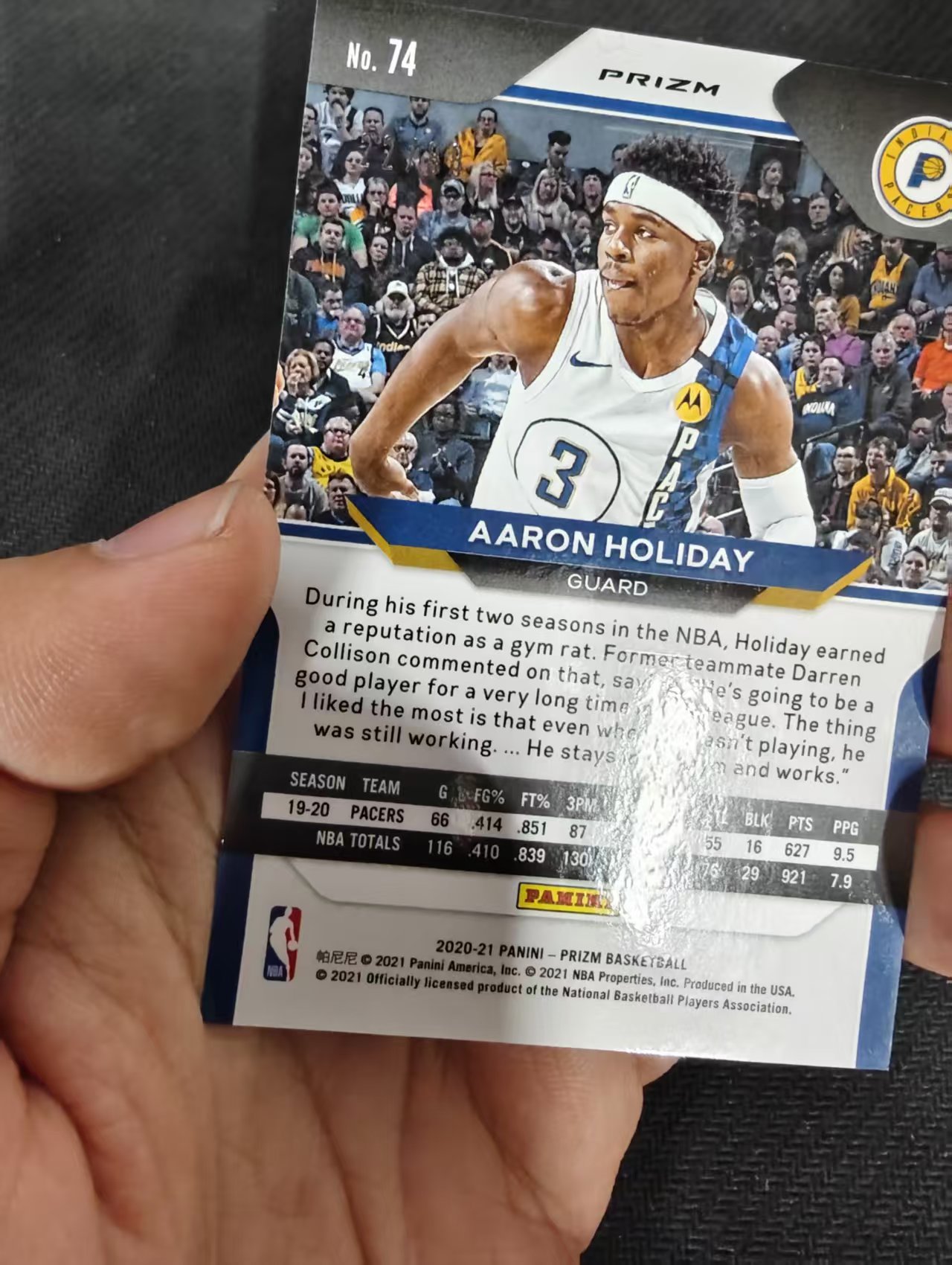 【汽水拍卖】2020-21 Panini Prizm Aaron Holiday 阿隆 霍勒迪 步行者 PZ 红圈圈折 88编 瑕疵如图